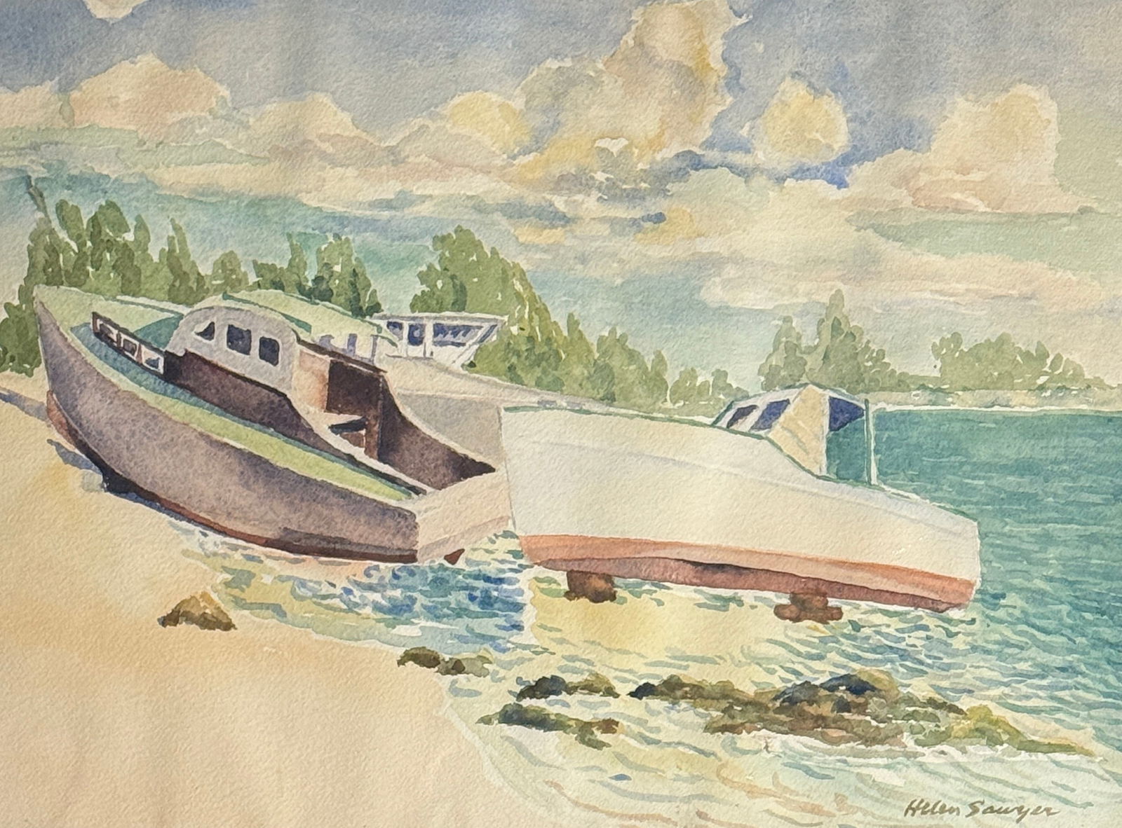 Helen Alton Farnsworth Sawyer (1900 - 1999) American: Helen Alton Farnsworth Sawyer (1900 - 1999) Watercolor on paper, signed lower right, measures 11.5 x 15.5 and 15 x 18 inches framed. Landscape and still-life painter Helen Alton Sawyer was the daughte