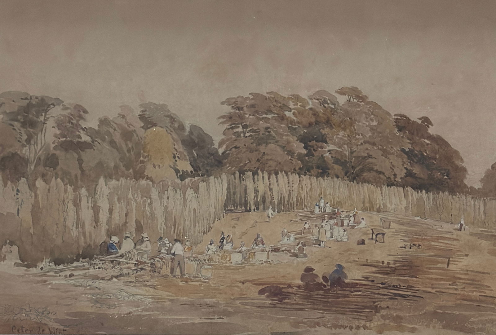 Peter de Wint (1784 - 1849) United States, United Kingdom " Harvesting": Peter de Wint (1784 - 1849) United States, United Kingdom,Watercolor over pencil on paper Signed ,measures 81/2"x121/2",13"x17"