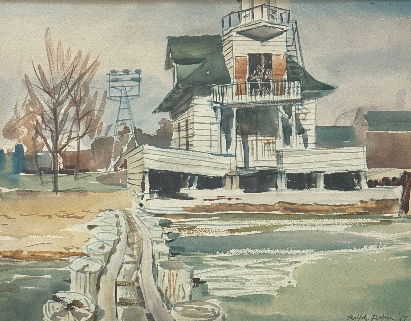 Ralph Rapien (20th century) American: Ralph Rapien (20th century) American ,Watercolor on paperSigned Lower Right , measures 14"x171/2" , 22"x25"