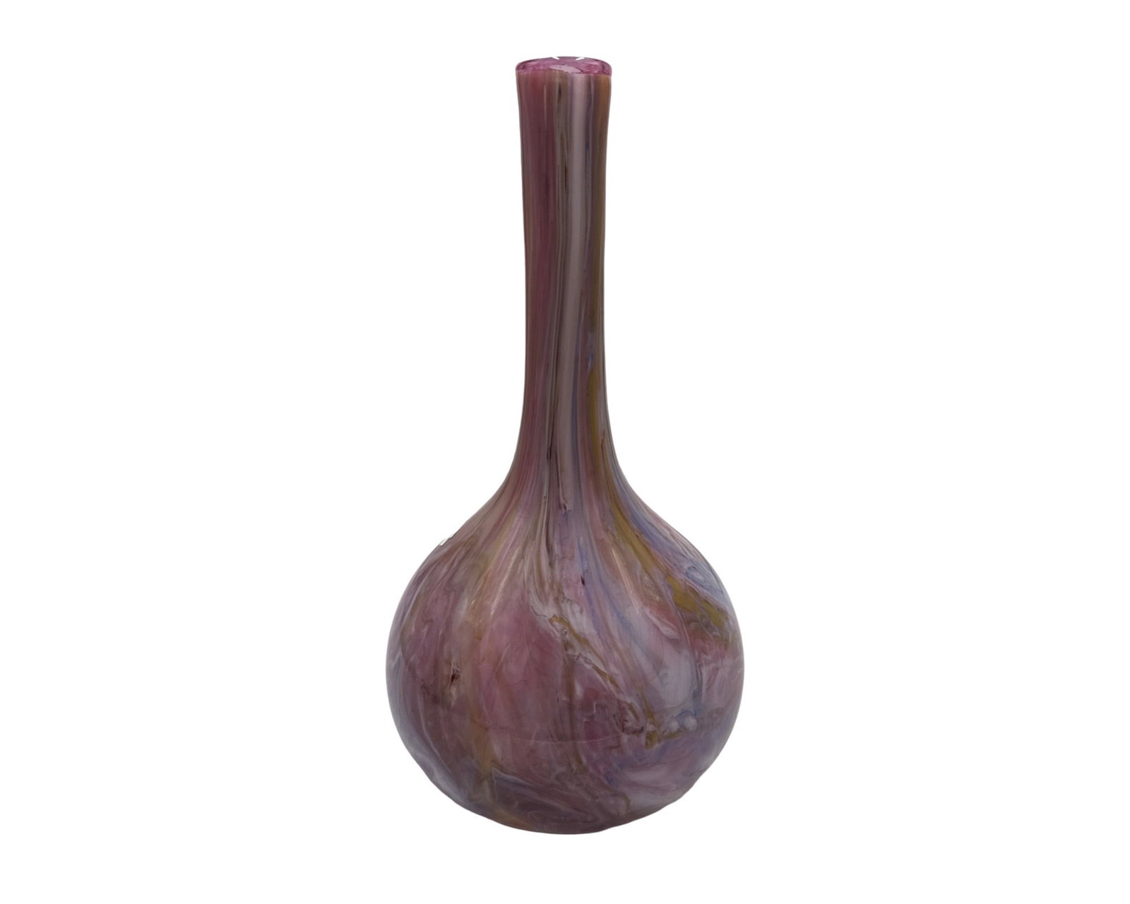 LOETZ ART NOVEAU ONYX MARBELIZED GLASS VASE: LOETZ ART NOVEAU ONYX MARBELIZED GLASS VASE, MEASURES 9.5 X 5 INCHES