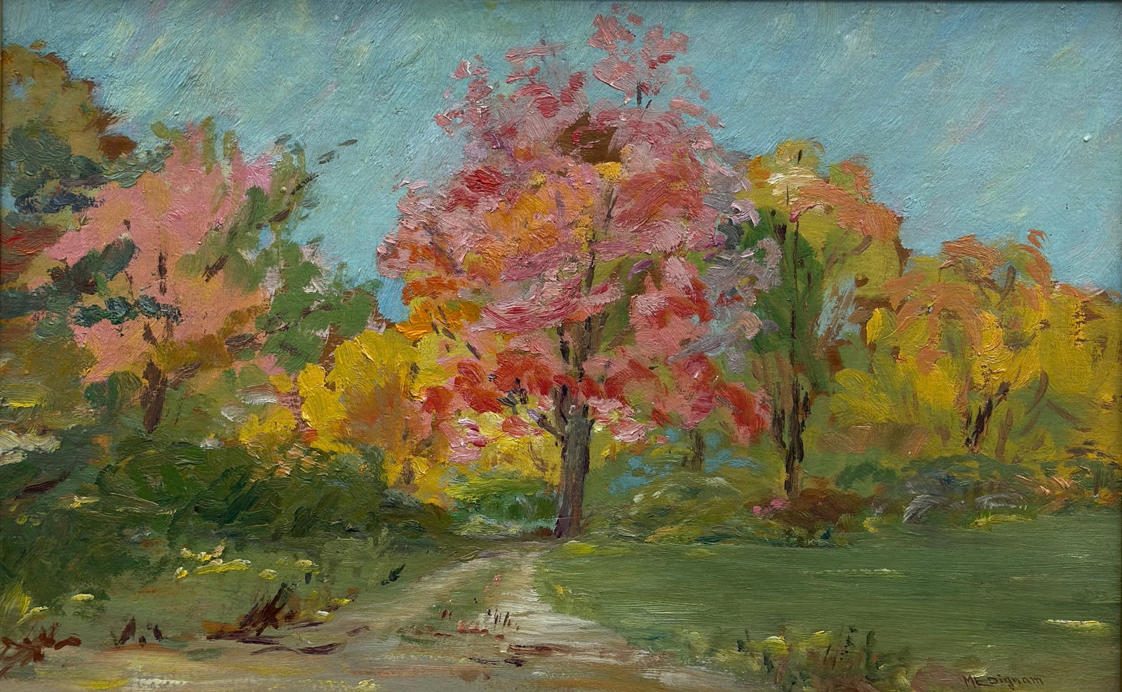 Mary Ella Williams Dignam (1857 - 1938) Canada: Mary Ella Williams Dignam (1857 - 1938) Oil on board, signed lower right, measures 12 x 18 and 16 x 22 inches w/frame. An important and influential pioneering Canadian advocate for women in the arts,