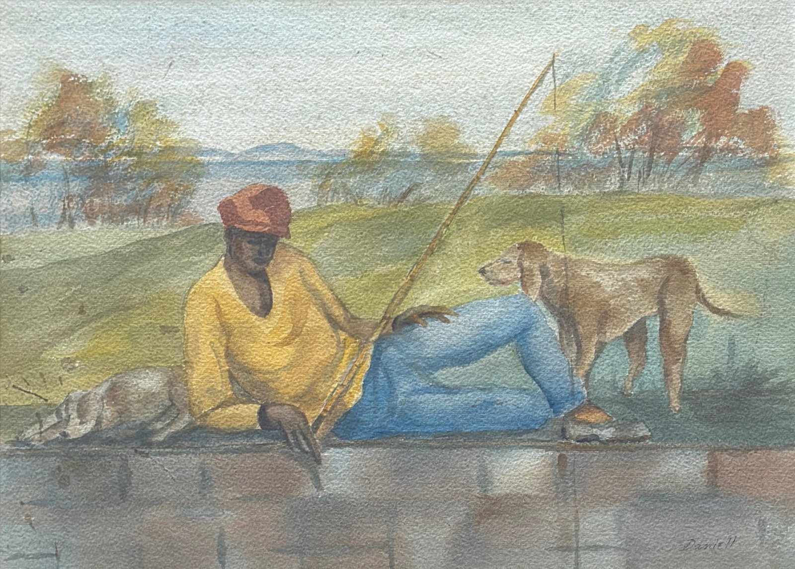 George Daniell (1911 - 2002) American: George Daniell (1911 - 2002) Watercolor on paper, signed lower right, measures 10.5 x 14.5 and 17 x 21 inches w/frame. GEORGE DANIELL (1911-2002) was a major figure in twentieth century American photo