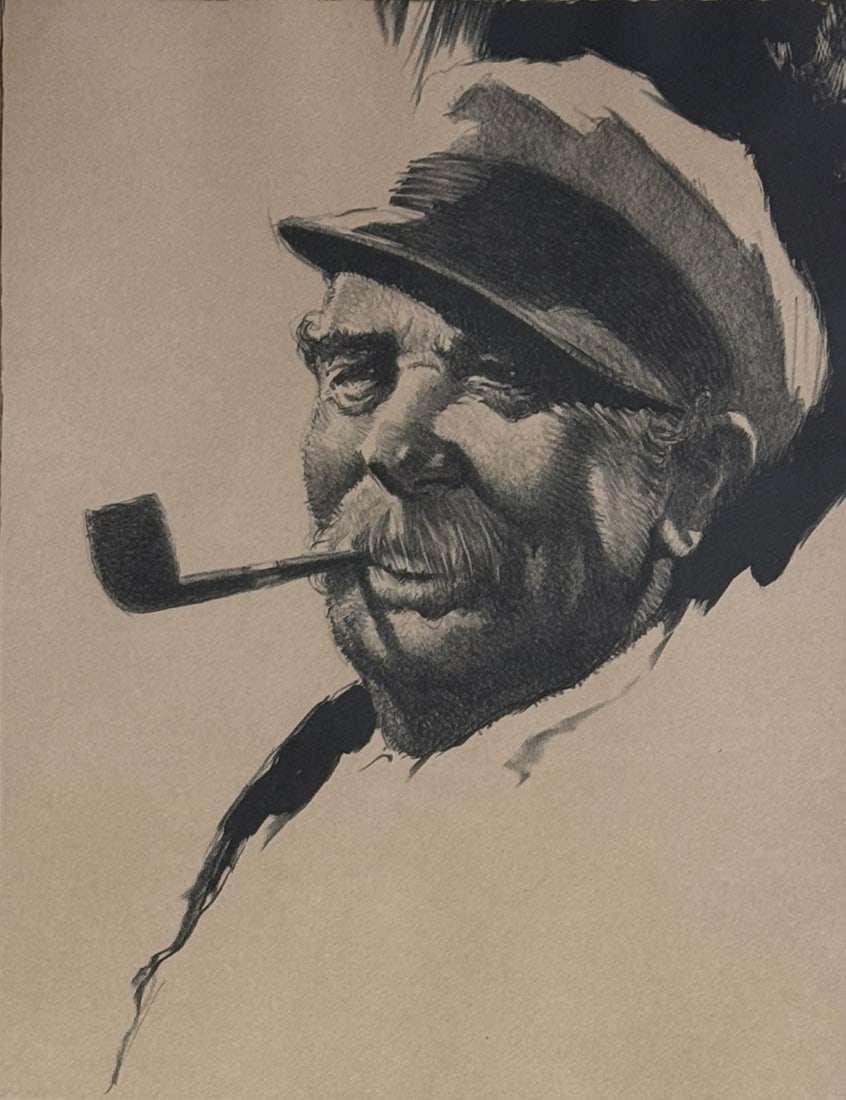 Gordon H. Grant (1875-1962) "The Pilot": The Pilot. Artist: Gordon H. Grant (1875-1962) Published by Associated American Artists. Lithograph, 1938. Edition of 193. Signed in pencil. Image size 11 1/2 x 9" (29.2 x 22.9 cm). Gordon H. Grant wa