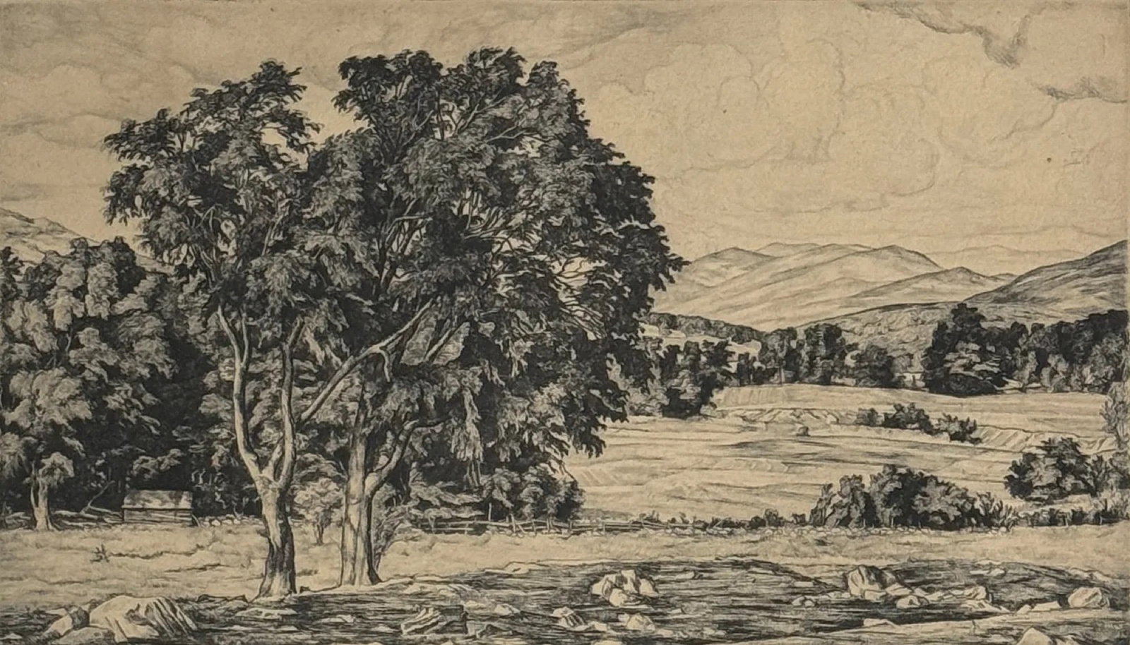 Luigi Lucioni (1900 - 1988) "Vermont Pastoral" (1 of 4)