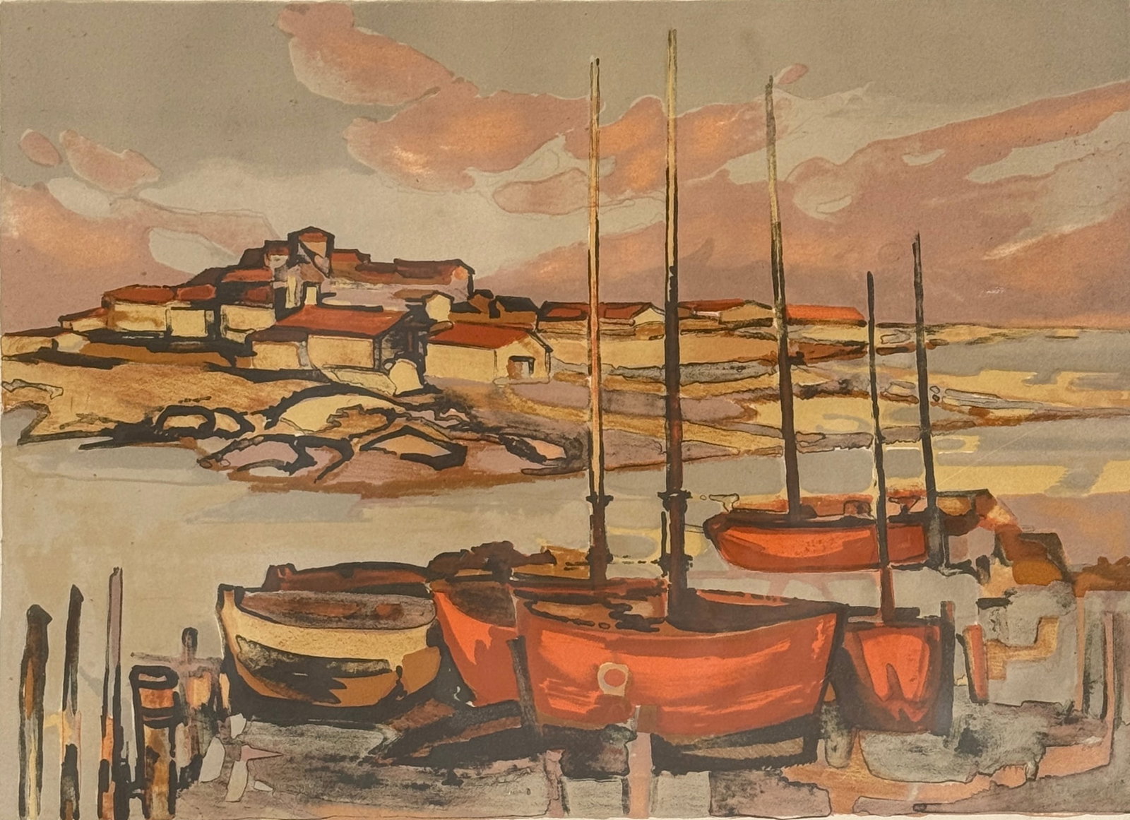 Eliane Thiollier (1926 - 1989) French: Eliane Thiollier (1926 - 1989) Original Lithograph, Signed and Numbered in pencil. Measures .Eliane Thiollier, a French painter and lithographer, studied art at the Ecole Nationale Superieure des