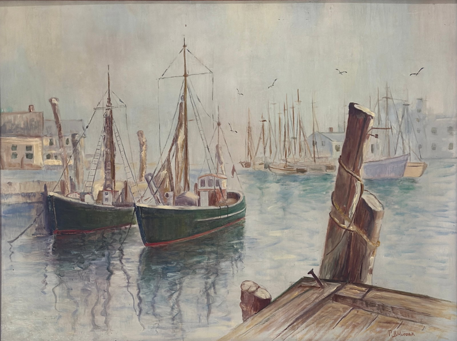 Paul Beaden Hudder (1897 - 1991) American: Paul Beaden Hudder (1897 - 1991)Oil on board, signed lower right, measures 18 x 24 and 22 x 28 inches framed. A Native of Gloucester, Massachusetts., he was born July 5, 1897, and was a Reno, Nevada