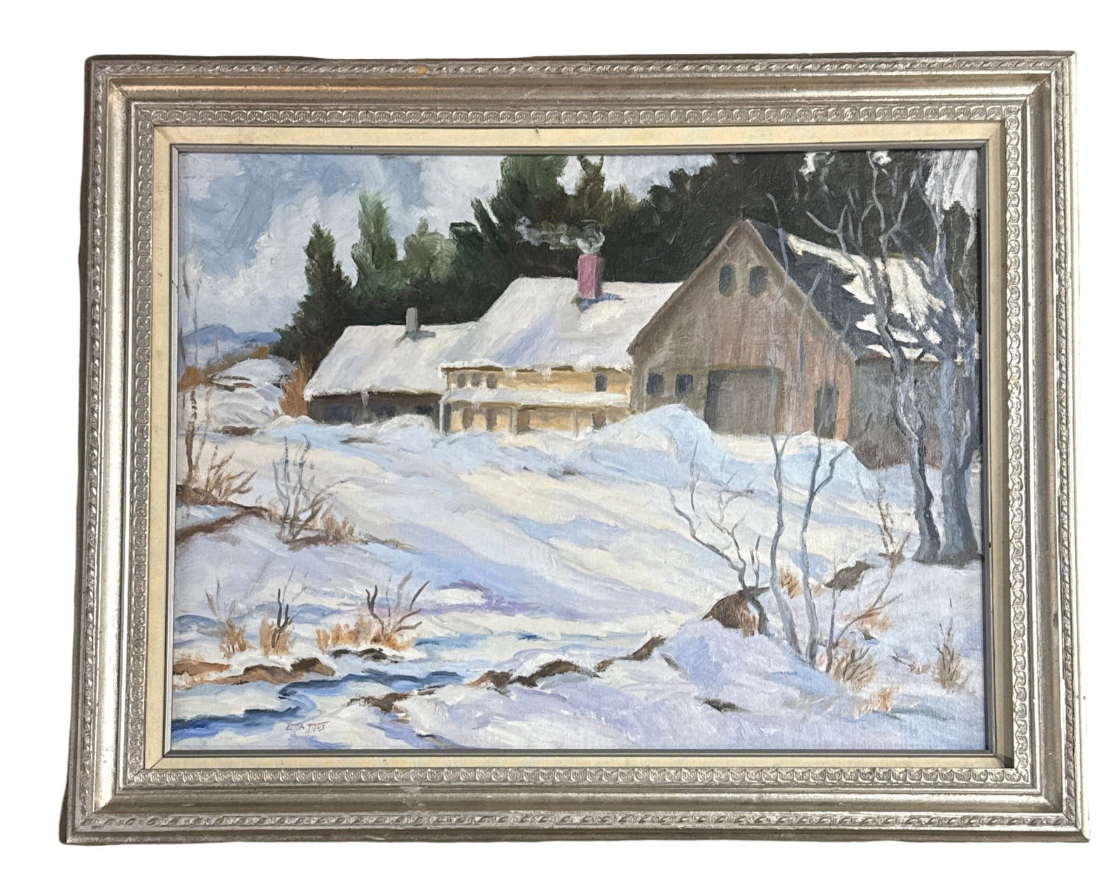 Earle A. Titus (1895 - 1962) American: Earle A. Titus (1895 - 1962) Oil on canvasboard, Signed Lower Left, piece measures 18 x 24 and 23 x 29 inches w/frame. A native of Woodsville, New Hampshire, Earle A. Titus was born on October 12, 189