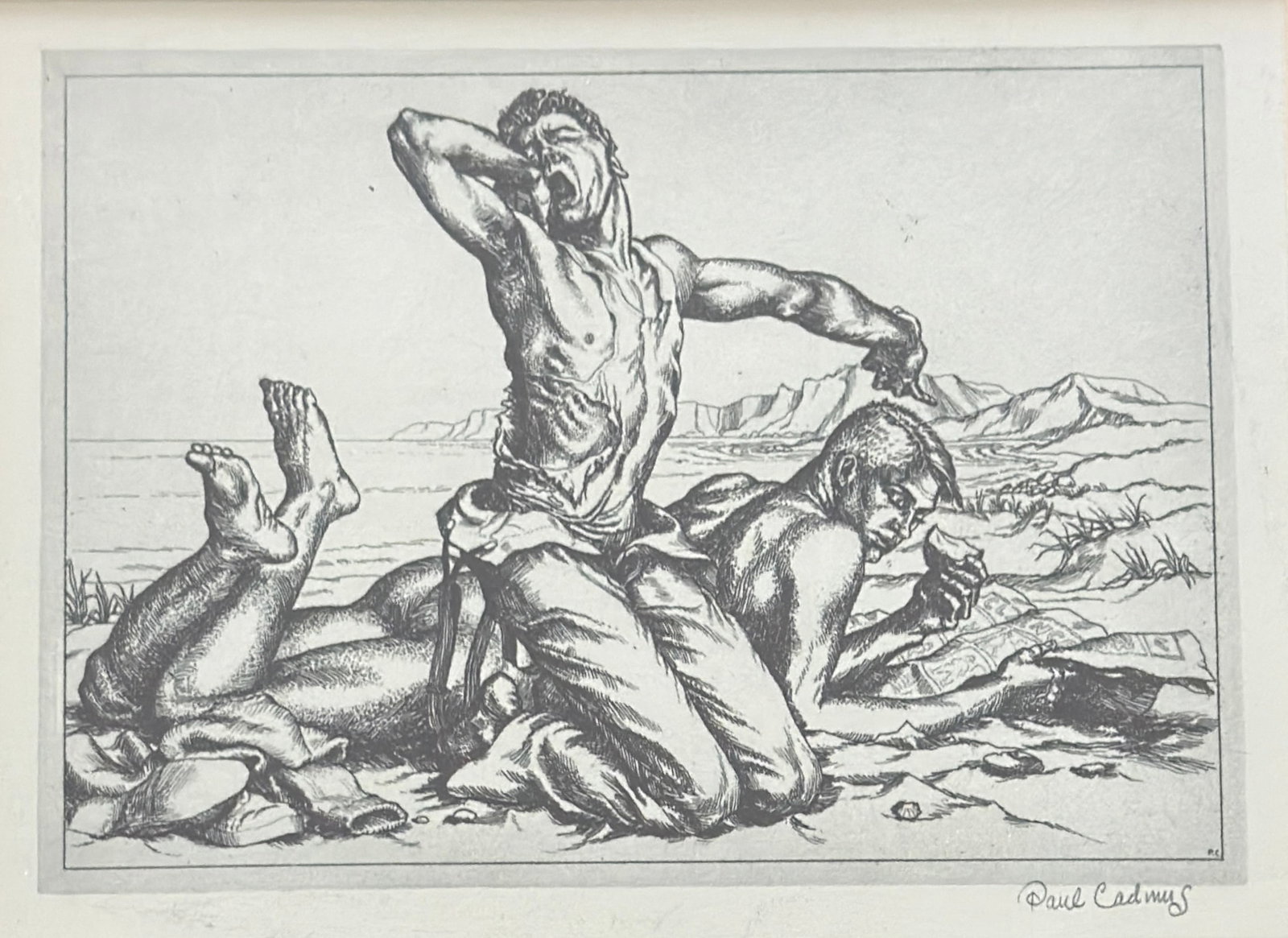 Paul Cadmus (1904 - 1999) American " Two Boys on a Beach, 1979 (1 of 3)