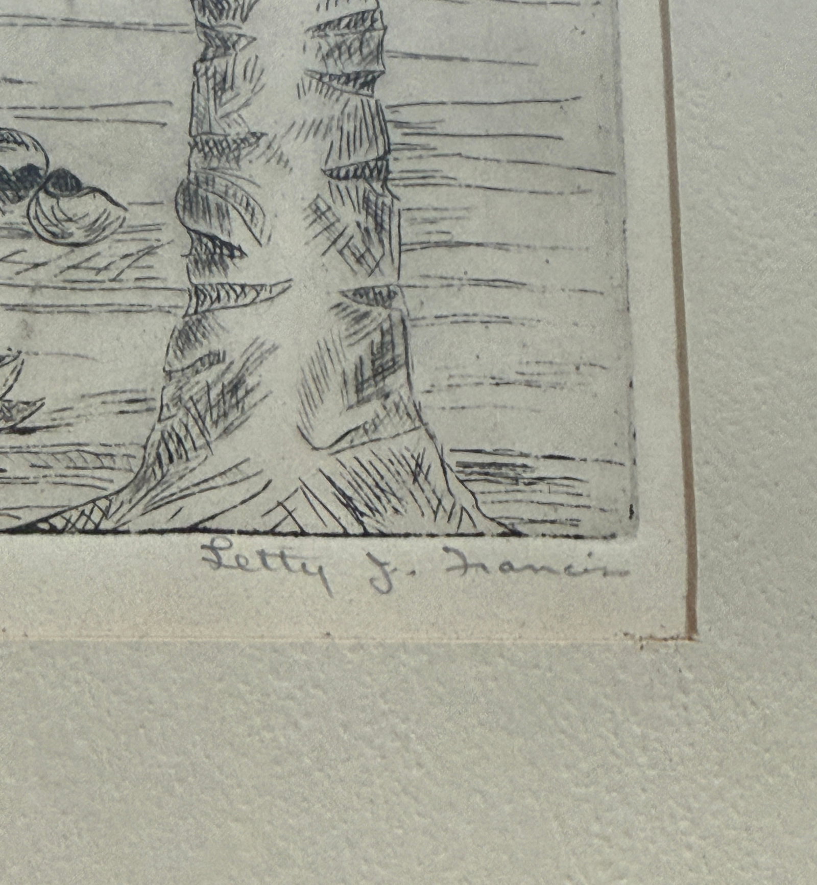 Letty Jones Francis Etching "Cayman Coconuts" - 3