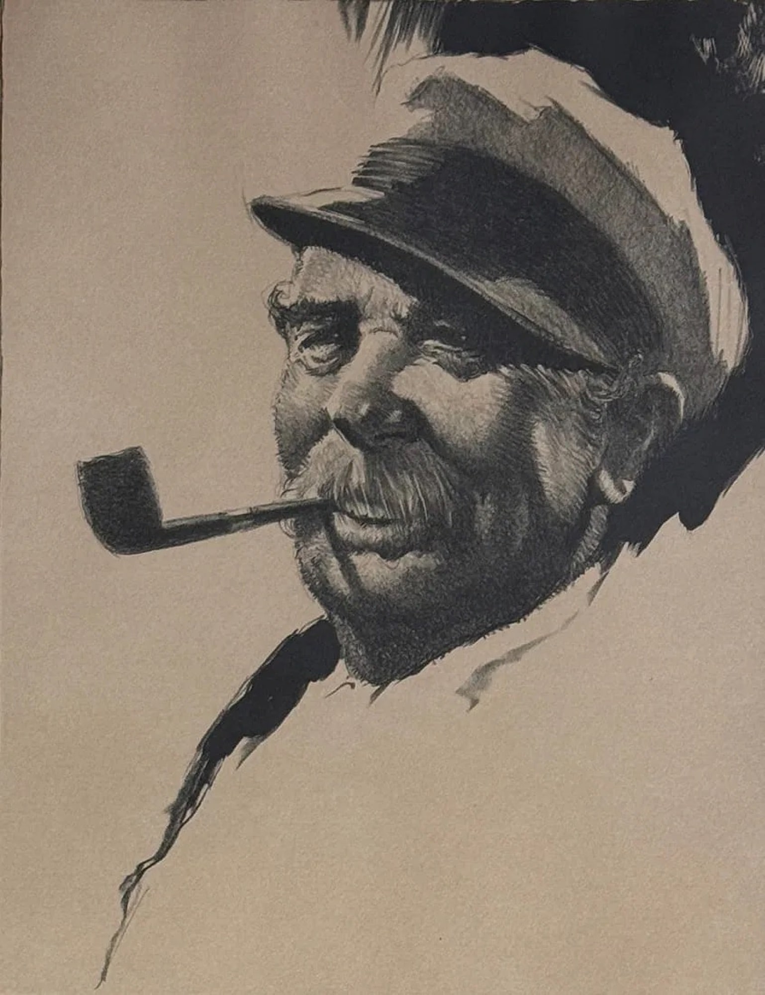 Gordon H. Grant (1875-1962) "The Pilot": The Pilot. Artist: Gordon H. Grant (1875-1962) Published by Associated American Artists. Lithograph, 1938. Edition of 193. Signed in pencil. Image size 11 1/2 x 9" (29.2 x 22.9 cm). Gordon H. Grant