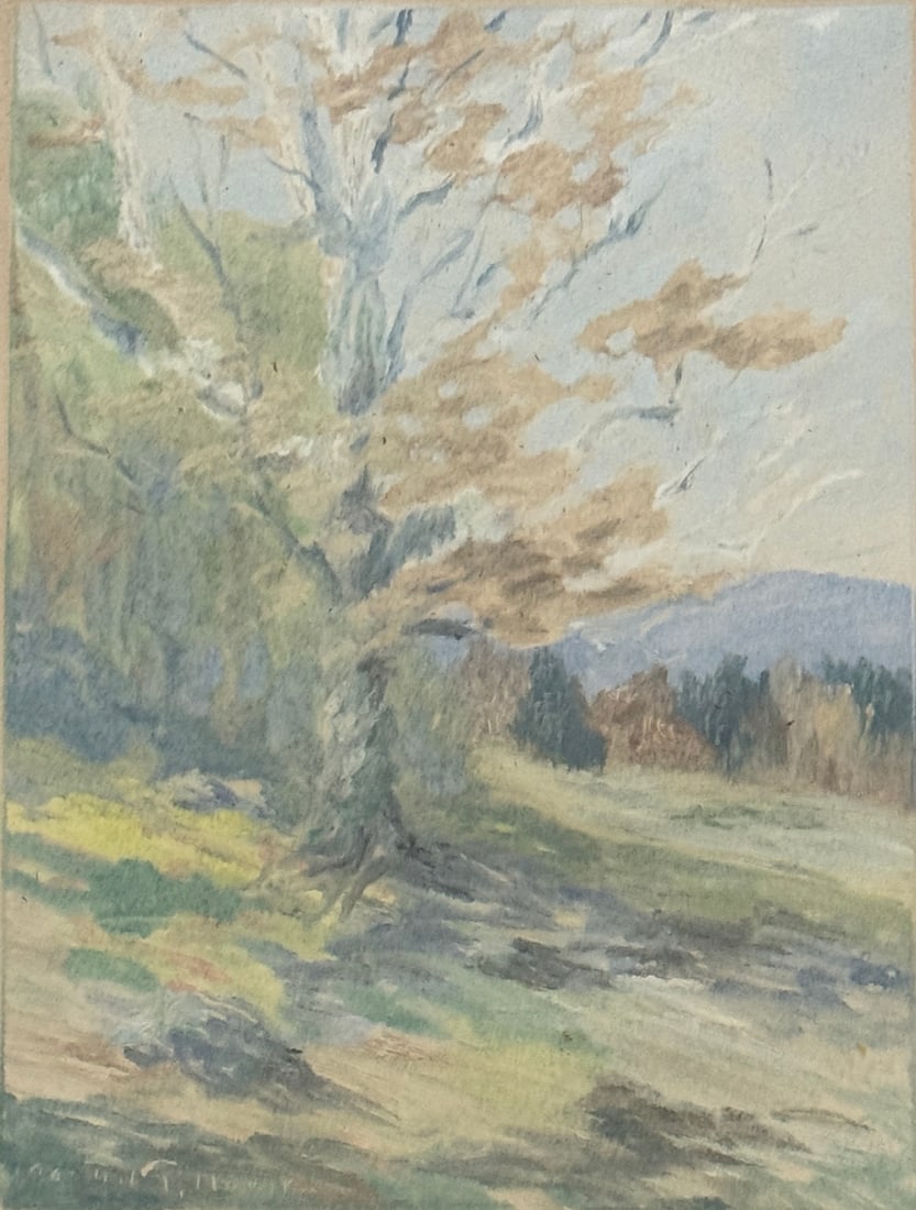 Marion Gray Traver (1892 - 1964) American: Marion Gray Traver ( 1892 - 1964 ) "Old Chesnut Tree" Limited Edition Monotype. Measures 7.5 x 6 and 14 x 12 inches framed.
