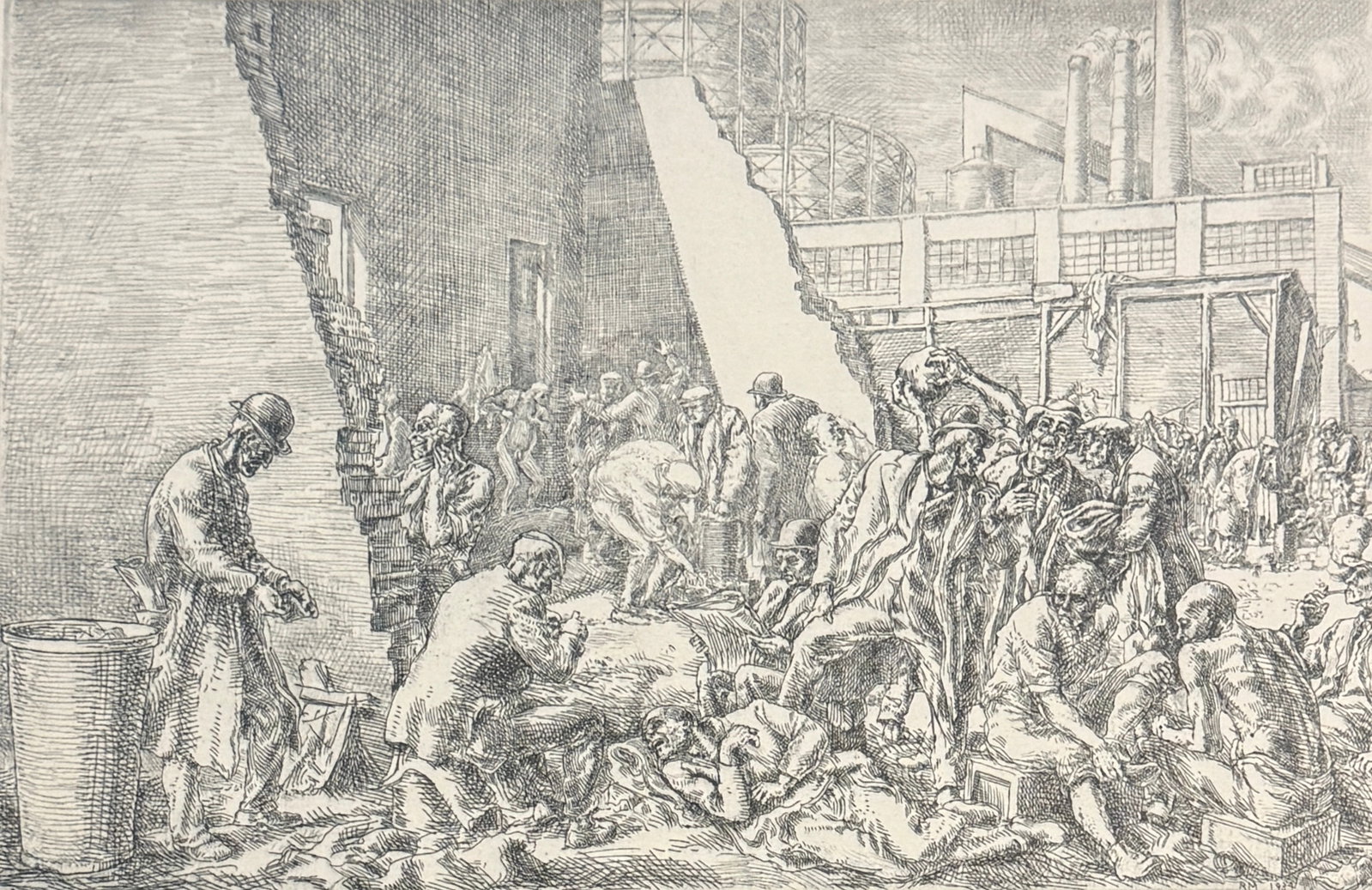 Reginald Marsh (American, 1898-1954) Print: Reginald Marsh (American, 1898-1954). The Jungle, "1934" Print.12.60 x 9.50 inches. Signed in the plate. Printed in 1939.