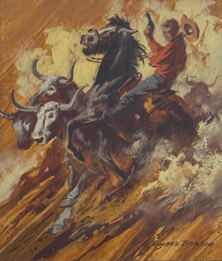 Edward Borein (1872 - 1945) American "Western Scene": Edward Borein (1872 - 1945) American "Western Scene" Oil on Board Signed measures 8"x4.5" w/f 12"x11" John Edward Borein, known professionally as Edward Borein (1872–1945), emerged from the rural he