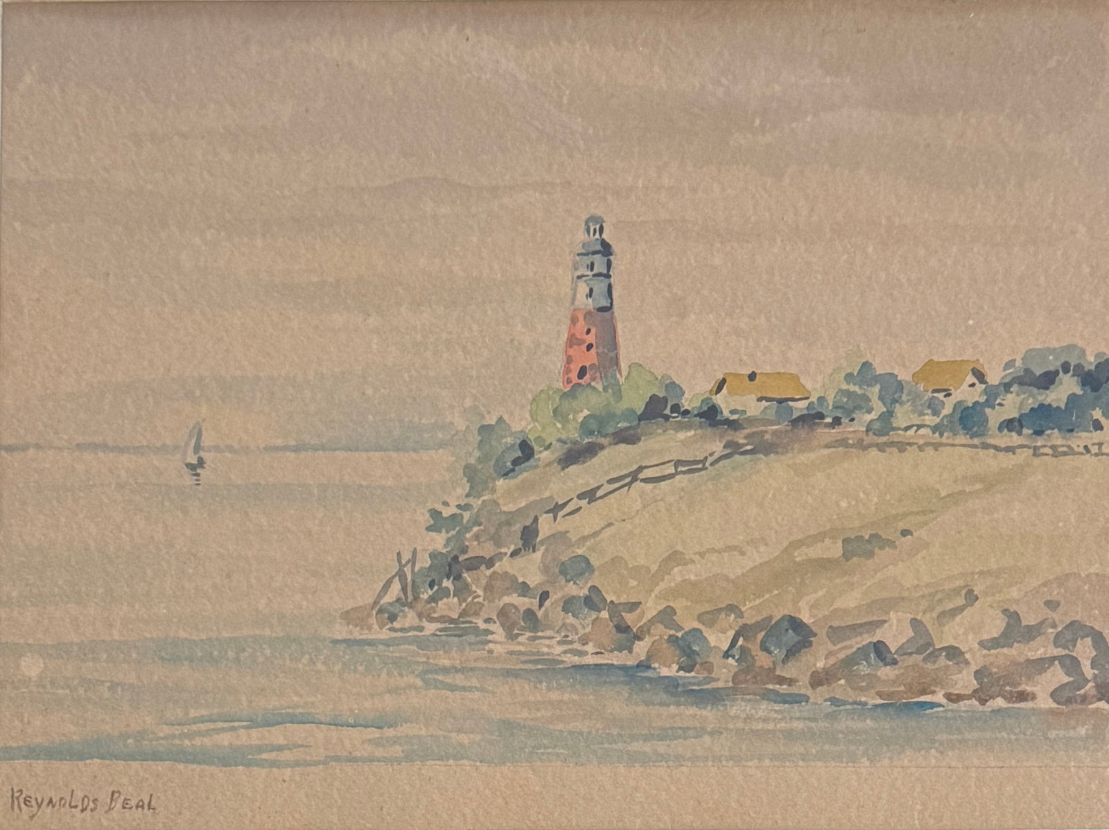 Reynolds Beal (1866 - 1951) American: Reynolds Beal (1866 - 1951) American Watercolor on paper Signed , measures 8"x11"