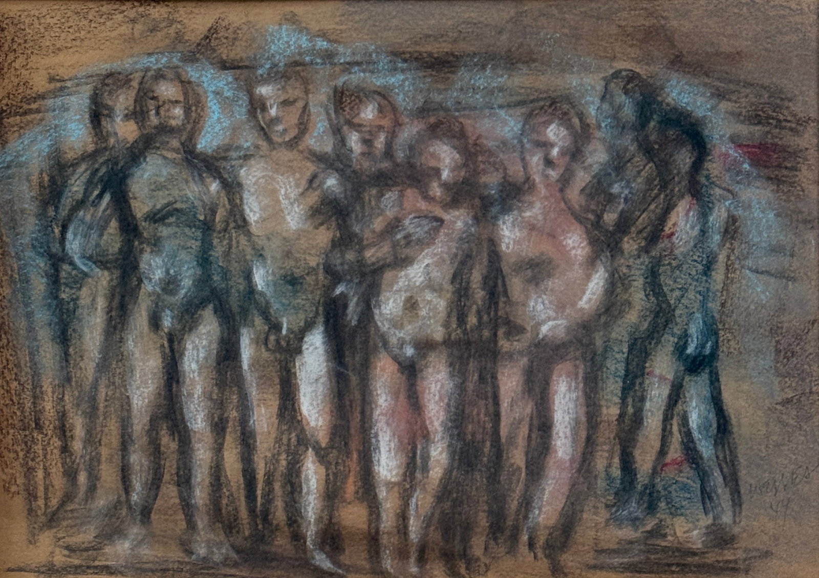 Wesley Lea (1914 - 1981) American: Wesley Lea (1914 - 1981) gouache on paper, signed and dated , measures 11 x 15 and 19 x 23 inches w/frame. From The Estate of The Artist