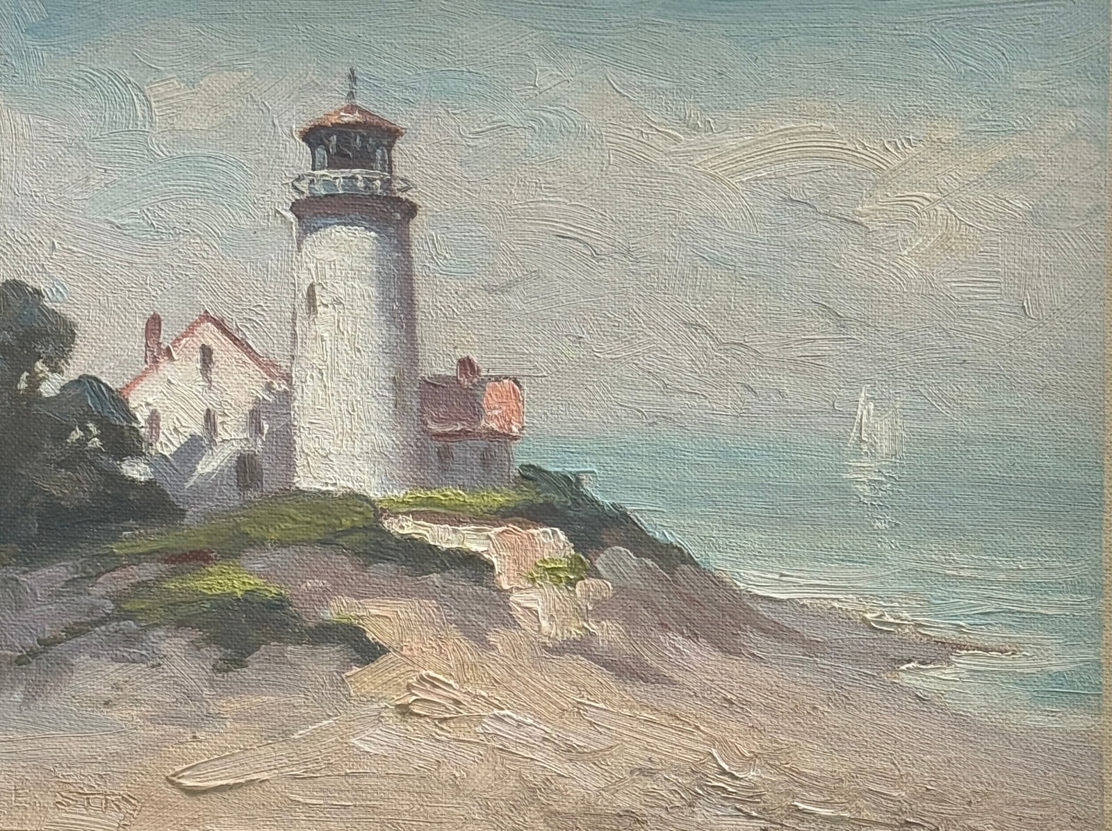 Irene Stry (1904 - 1963) American Cape Cod: Eric Stry (1901-1975) Cape Cod, Oil on board, signed lower left, measures 8 x 10 and 11 x 13 inches framed. Known for his oil paintings of landscapes, seascapes, harbor scenes and still lifes.