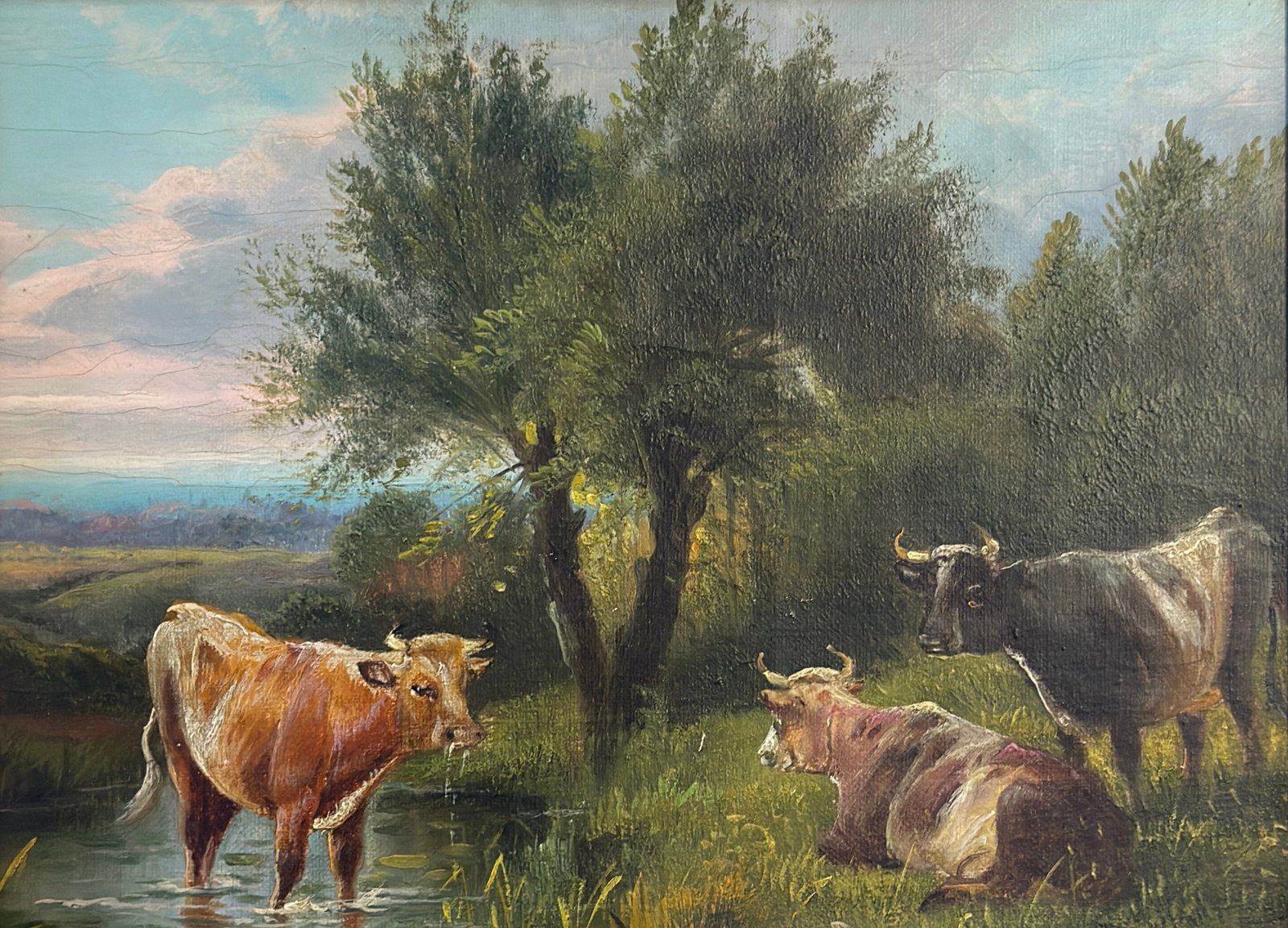 James McDougal Hart ( 1828-1901 ) Landscape with cows (1 of 3)