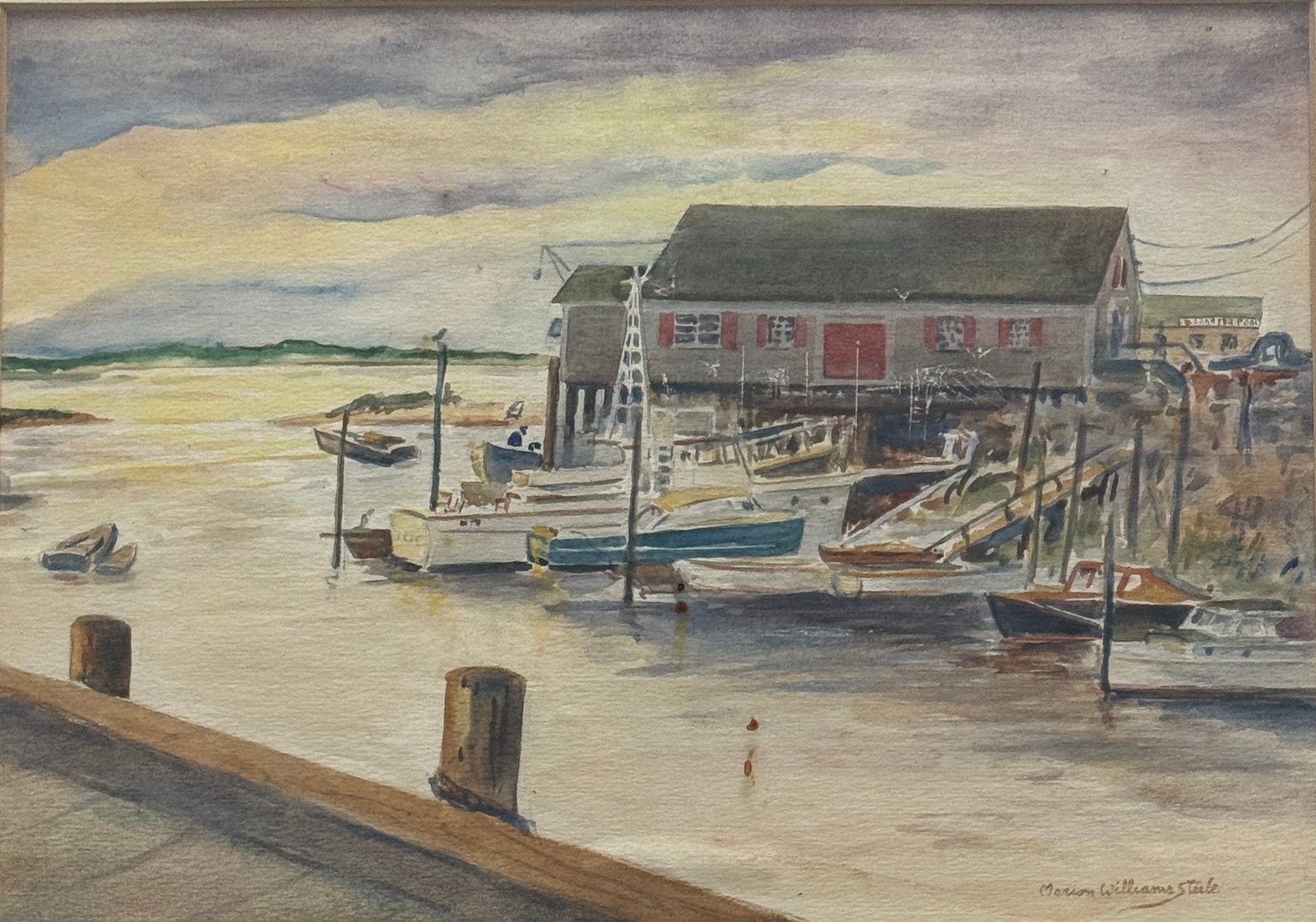 Marian Steele (1912 - 2001) American: Marian Steele (1912 - 2001) American ,Watercolor on paper, Signed Lower Right , measures 10"x13.5", w/frame 17"x20"