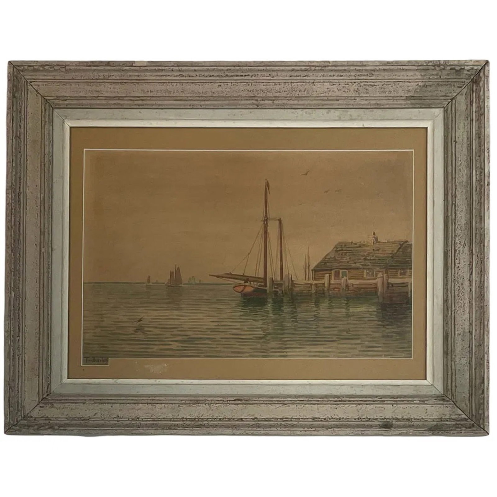 T. Bailey (19/20th century) American: T. Bailey (19/20th century) Watercolor on paper, signed lower left, piece measures 10 x 14 and 16 x 20 inches w/frame. T. Bailey, the pseudonym of several artists associated with the Massachusetts