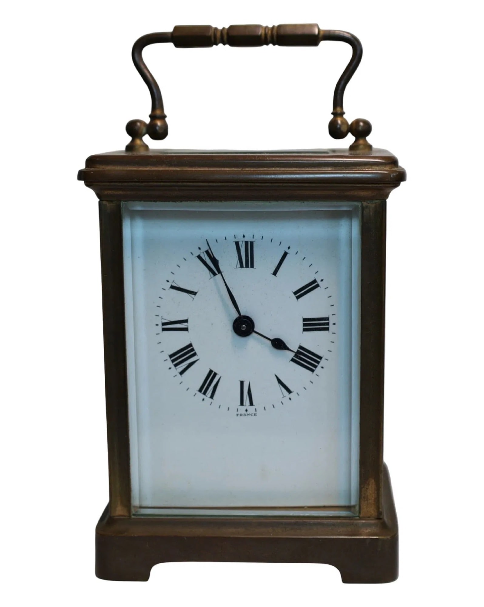 ANTIQUE FRENCH BRASS CARRIAGE CLOCK STAMPED H&H (1 of 5)
