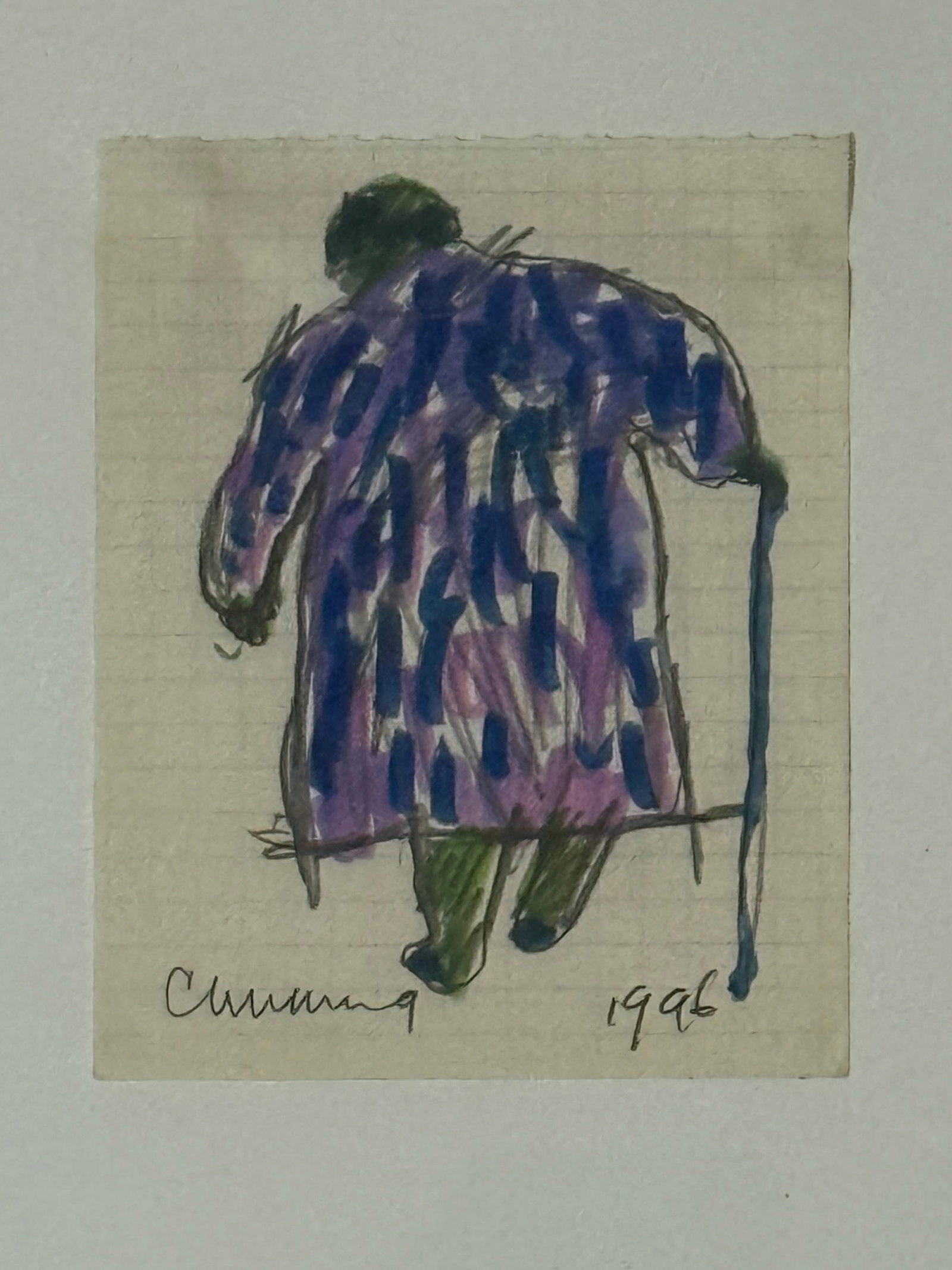 William Lee Cumming (1917 - 2010) American: William Lee Cumming (1917 - 2010) Mixed Media, Signed and dated, measures 4 x 3.5 and 11 x 10.5 inches framed.