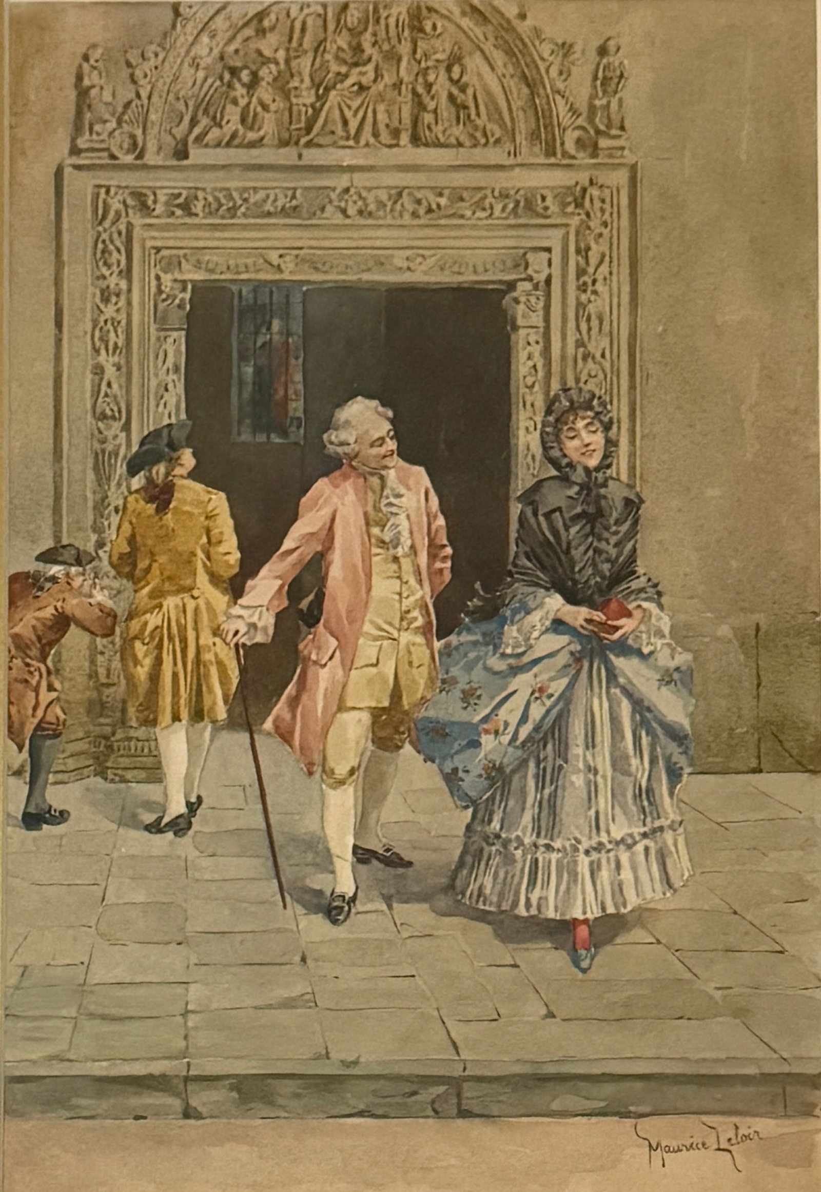 Maurice Leloir (1853-1940) France: Maurice Leloir (1853-1940) Watercolor and gouache, 12 x 8.5 and 20 x 15 inches framed. Born in Paris, Maurice Leloir was raised in an artist's family. He therefore received his first artistic