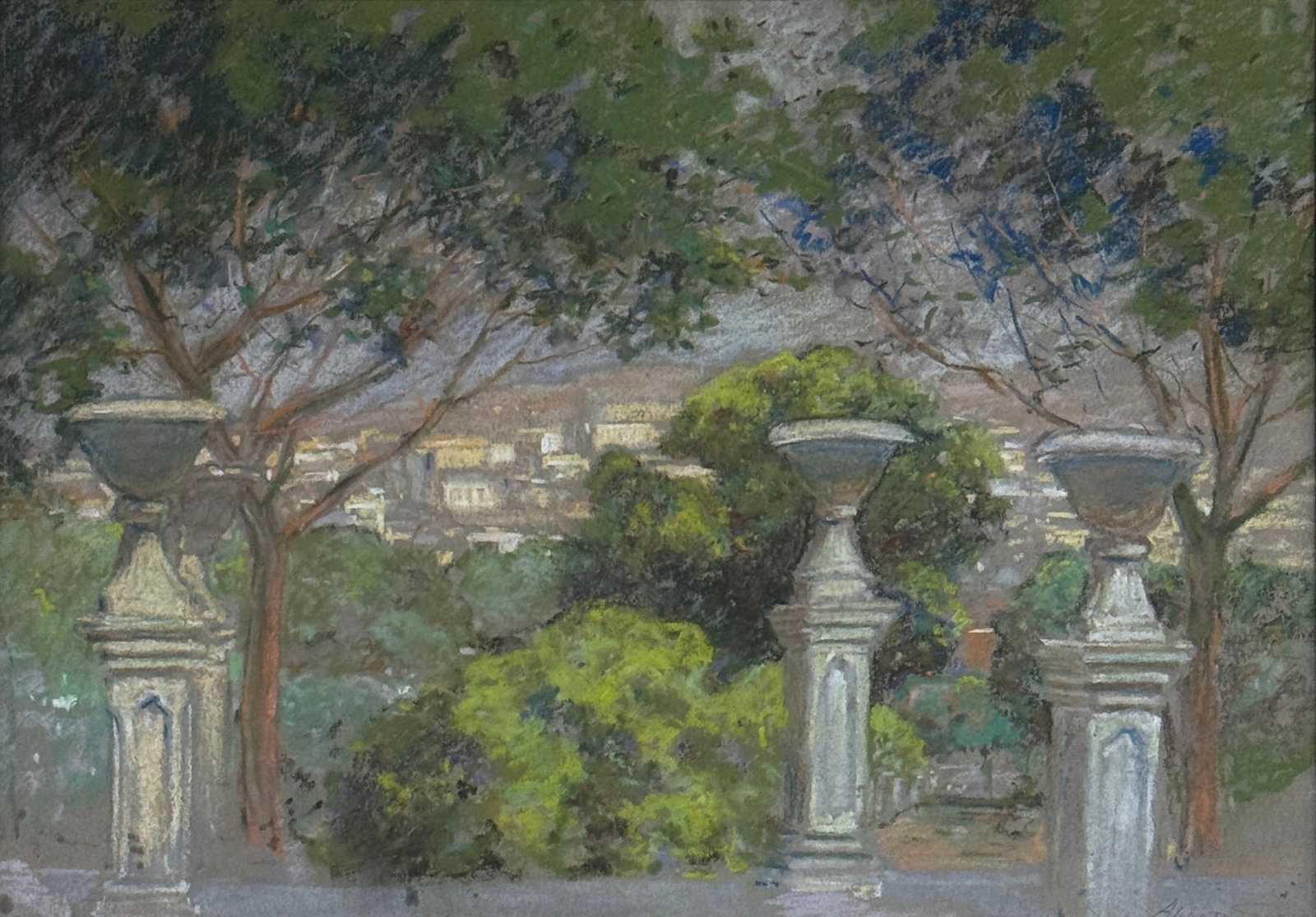 Abbott Fuller Graves (1859-1936) Mr. Ripleys Home: Abbott Fuller Graves (American, 1859-1936), "Havana, Cuba", pastel on paper, pencil-signed lower right, titled and inscribed "Mrs. Ripley's father painted this" en verso, 10 in. x 14 in., matted and