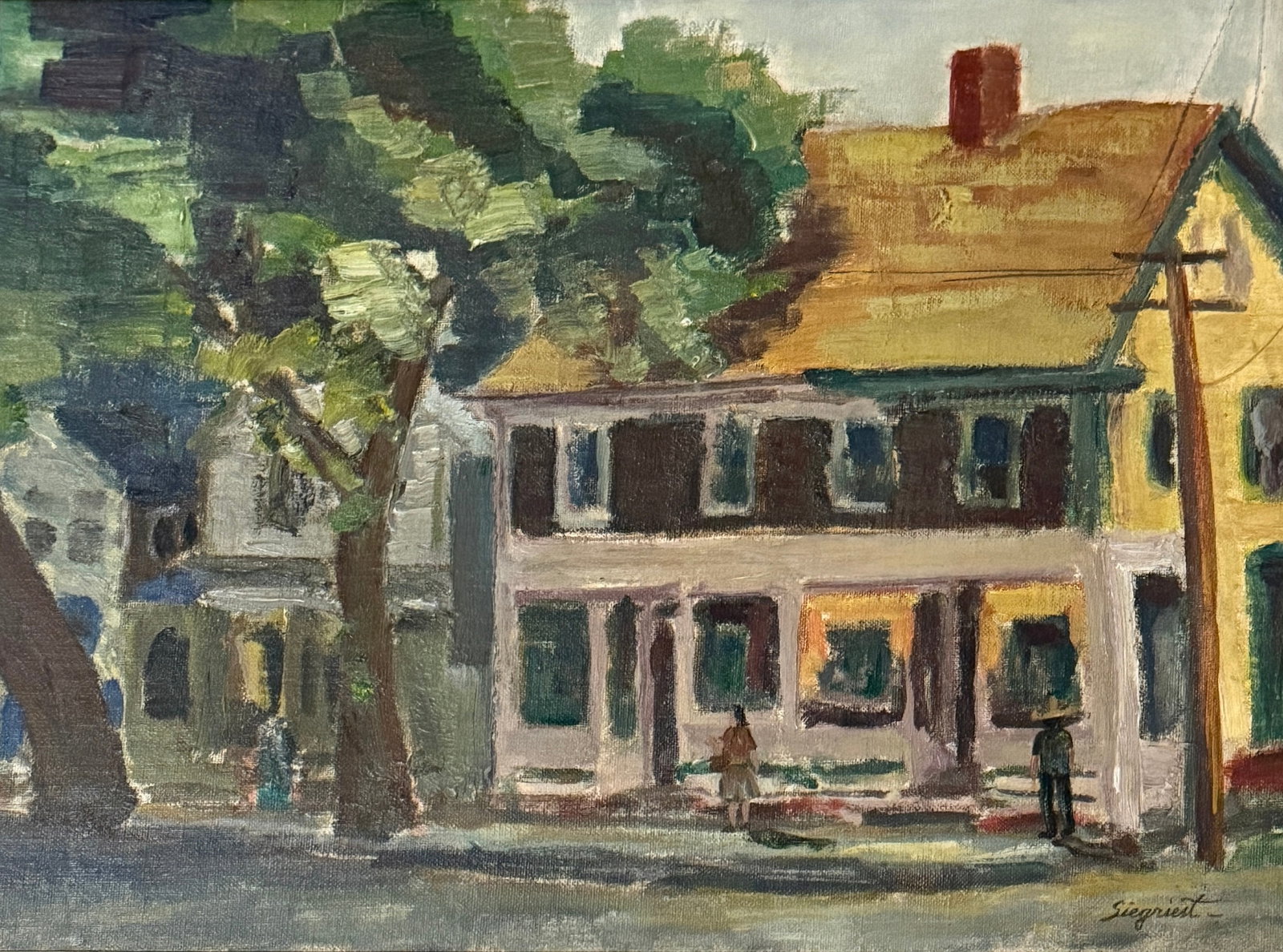 Louis Siegriest (1899 - 1989) American: Louis Siegriest (1899 - 1989) Oil on board, signed lower right, measures 12 x 16 and 16 x 19 inches framed, A commercial artist and fine-art painter whose styles ranged from Impressionism, Fauvism to