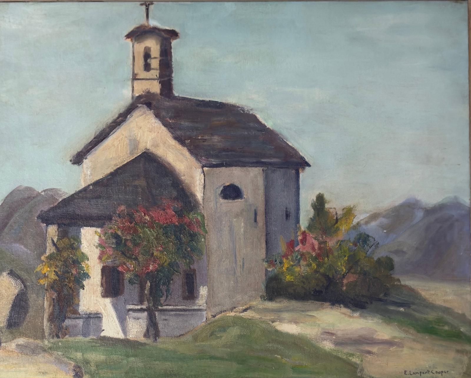 Emma Esther Lampert Cooper (1855 - 1920) American: Emma Esther Lampert Cooper (1855 - 1920) Oil on board, signed lower right, measures 16 x 20 and 21 x 25 inches. Artist; born Nunda, N.Y.; Daughter of Henry and Janette (Smith) Lampert;grad. Wells