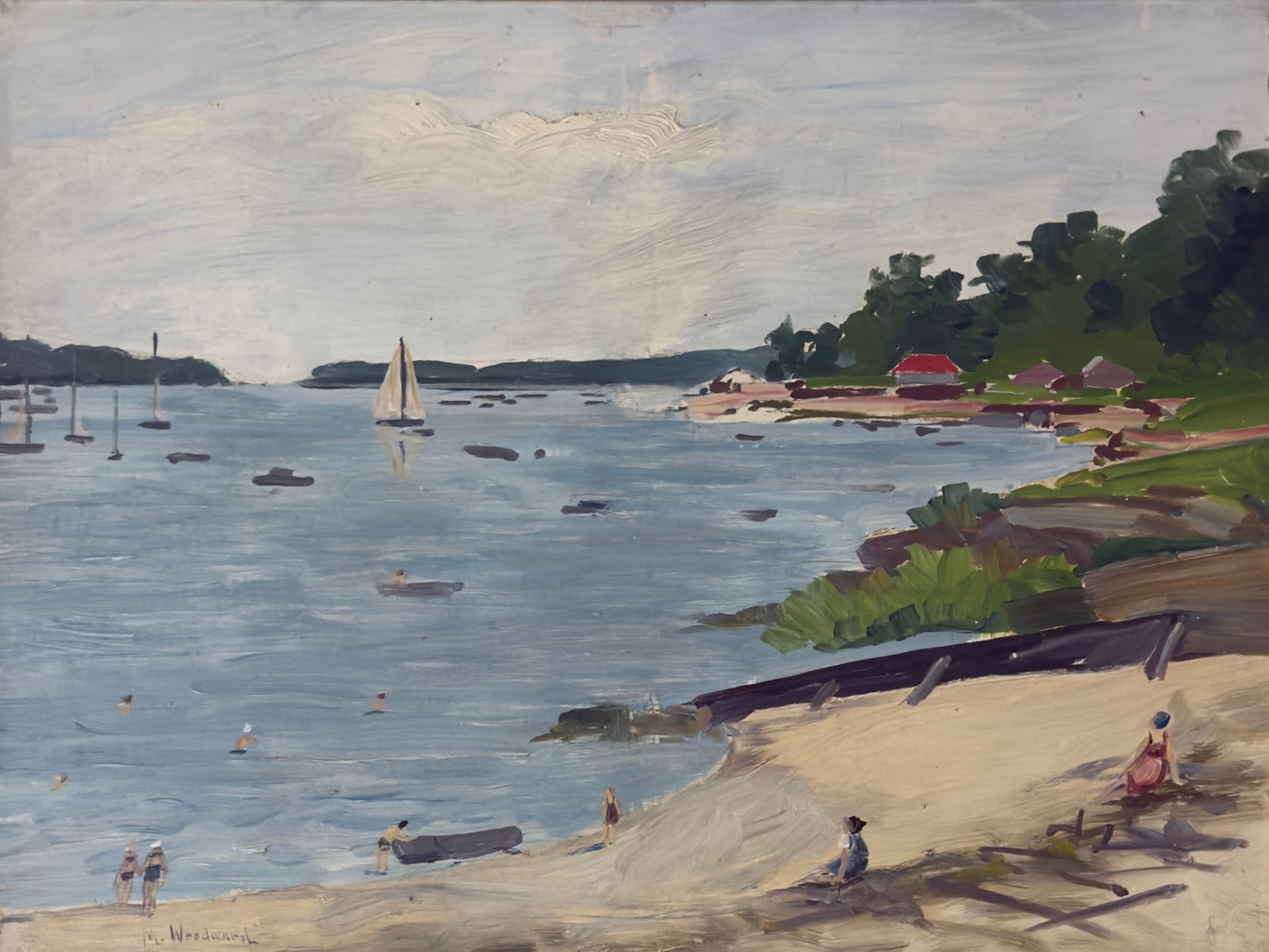 Mabel May Woodward (1877 - 1945) American: Mabel May Woodward (1877 - 1945) Oil on masonite, signed lower left, measures 12 x 15.5 and 16.5 x 20.5 inches. Mabel May Woodward, painter, craftswoman, impressionist, was born in Providence, Rhode