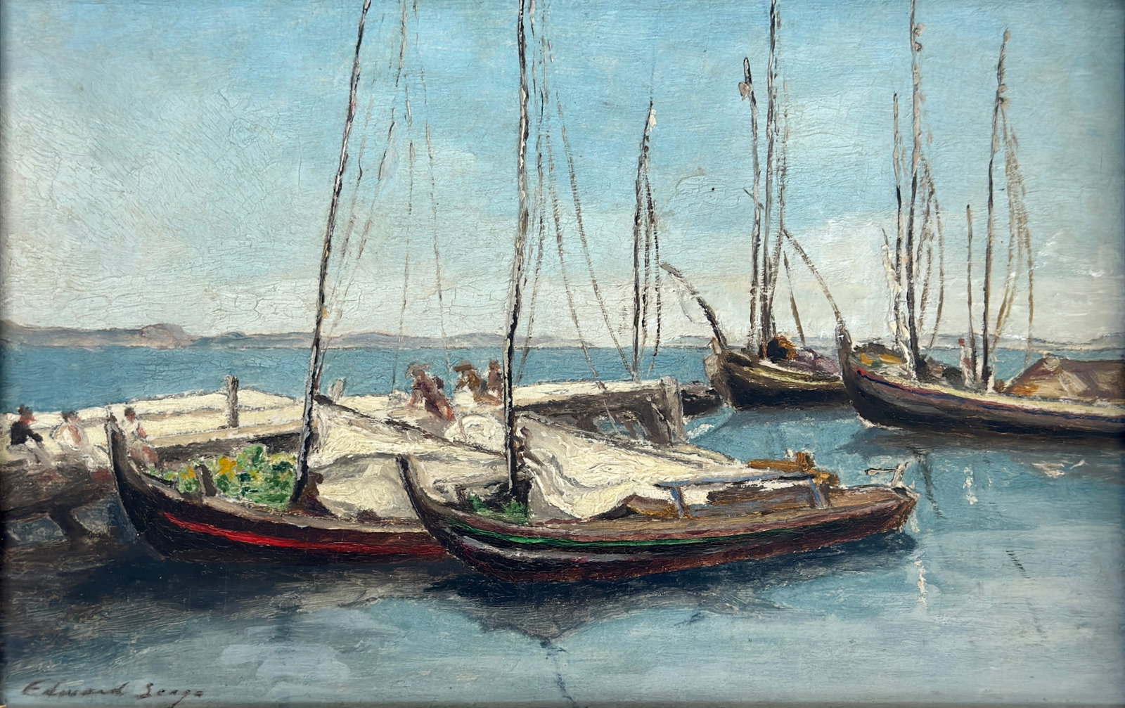Edward Brian Seago (1910 - 1974) British: Edward Brian Seago (1910 - 1974) British , Oil on Board Signed , measures 6"x9" , w/f 91/2 " x 12 1/2" Edward Brian (Ted) Seago RBA ARWS RWS (31 March 1910 – 19 January 1974) was an English artist w