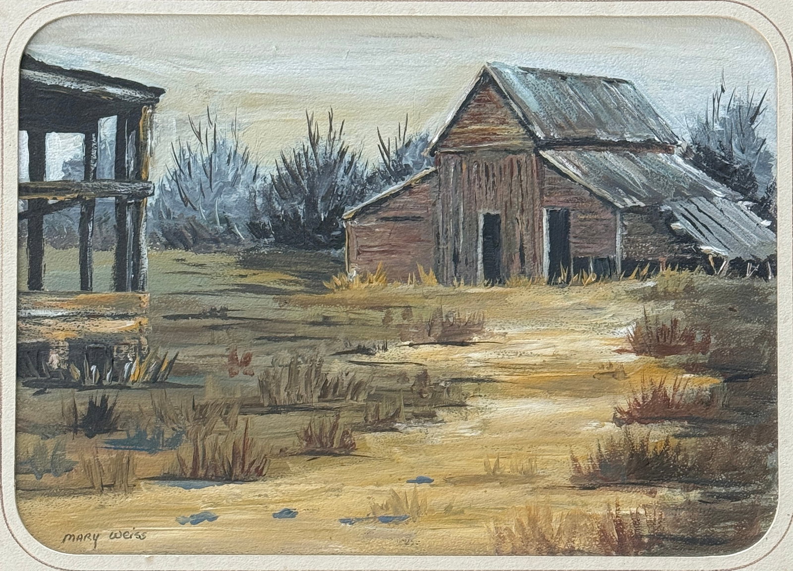 Mary L. Weiss (20th century) American: Mary L. Weiss (20th century) Watercolor and gouache, signed lower left, measures 21.5 x 17.5 inches w/frame. A resident of Bethlehem, Pennsylvania, who also painted at East Gloucester, Massachusetts, 
