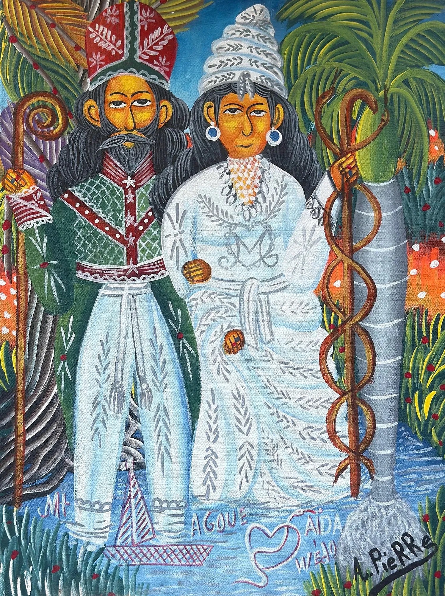 Andre Pierre ( 1916-2005 ) Agoué & Aida Wedo (1 of 5)