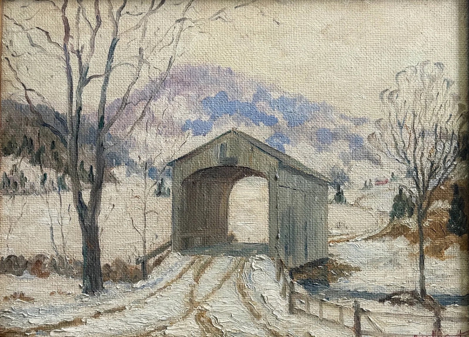 Bissell Phelps Smith (1892-1962) American: Bissell Phelps Smith (1892-1962) Oil on board, signed lower right, measures 11.5 x 15.5 and 14 x 18 inches framed. Bissell Phelps Smith was born in Westbrook, Connecticut on July 10, 1892, a descenden