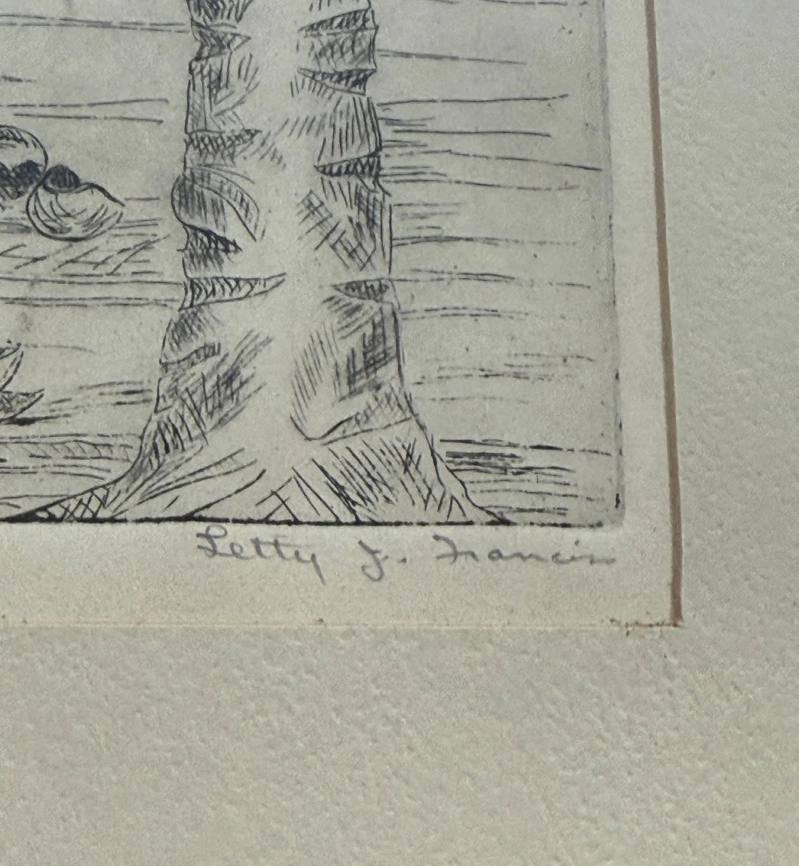 Letty Jones Francis Etching "Cayman Coconuts" - 3
