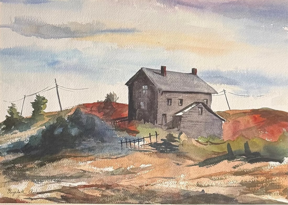 Elizabeth McNaughton Acton (1914 - 2009) American: Elizabeth McNaughton Acton (1914 - 2009) Watercolor, signed lower left, measures 14 x 20 and 22 x 26 inches framed.She was a graduate of the Brown School, Finch College and studied art under Margaret 