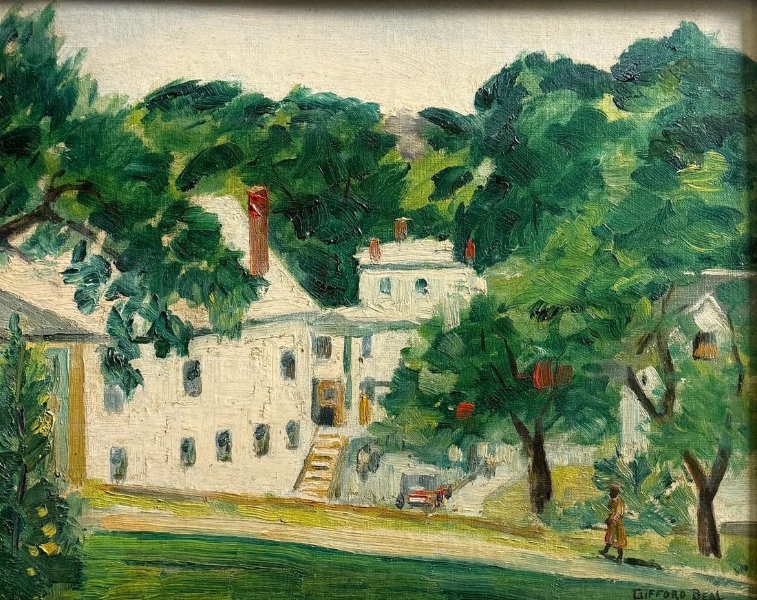 Gifford Beal (1879 - 1956) American " Houses in Gloucester" (1 of 3)
