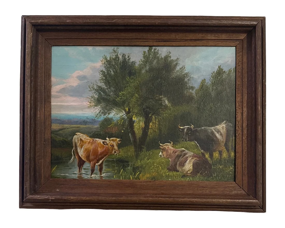 James McDougal Hart ( 1828-1901 ) Landscape with cows - 2