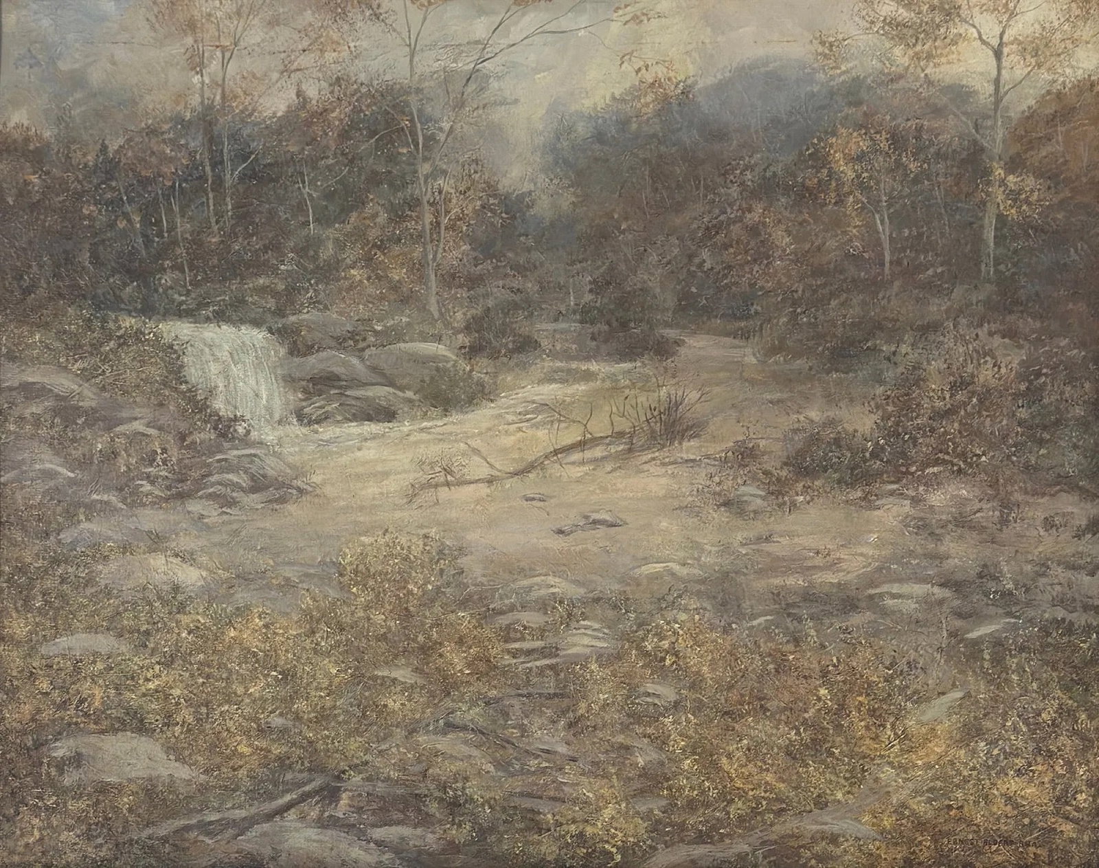 Ernest Albert (1857 - 1946) American: Ernest Albert (1857 - 1946) Oil on canvasboard, signed lower right, measures 24 x 30 and 27.5 x 33.5 inches w/frame. He was born in Brooklyn, New York in 1857, and showing early talent, received the G