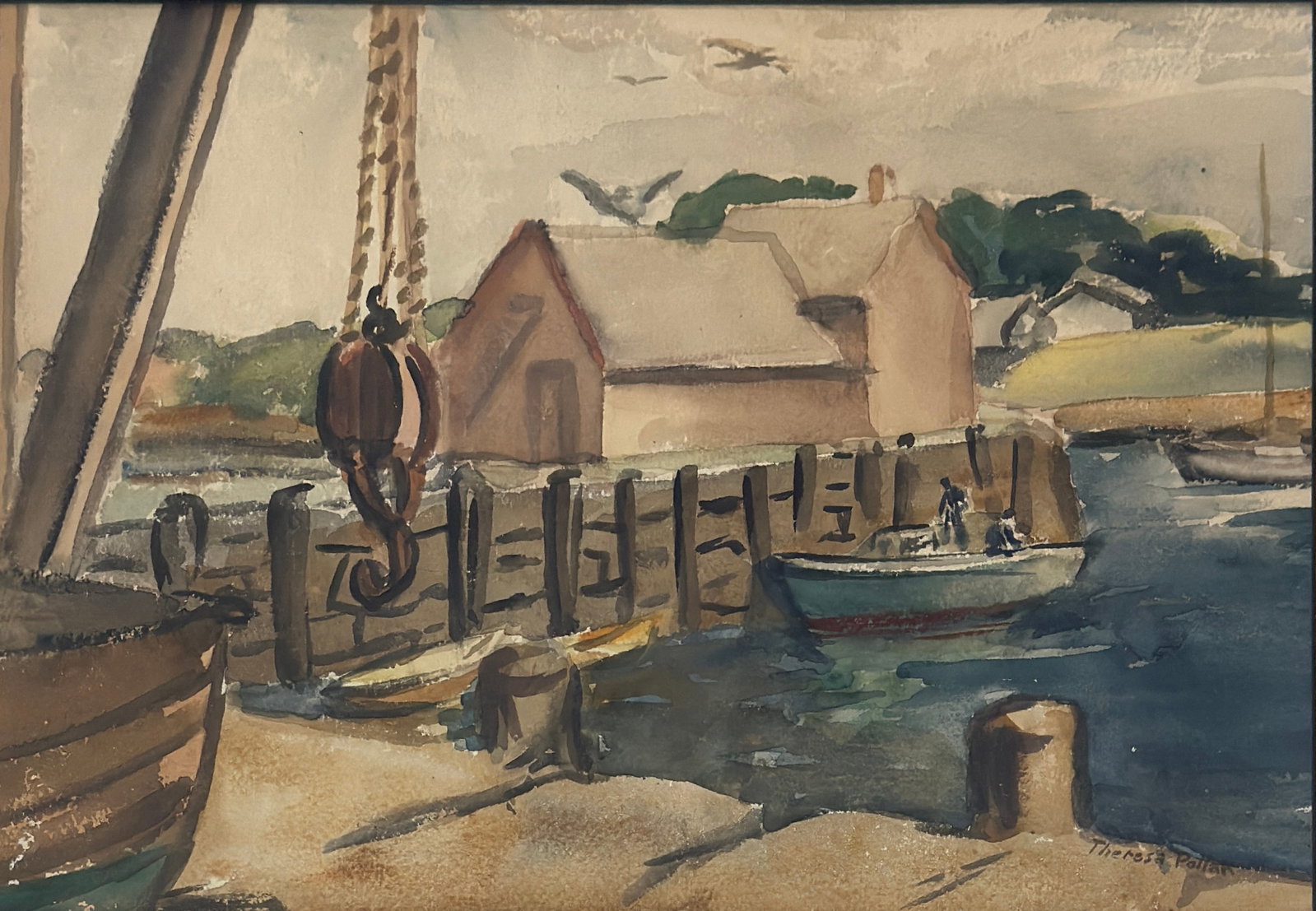 Theresa Pollak (1899 - 2002) American: Theresa Pollak (1899 - 2002) Watercolor on ppaer, signed lower right, measures 9 x 13 and 13 x 17 inches framed. A stalwart advocate of the arts in Richmond, Virginia, for over sixty years, Theresa Po