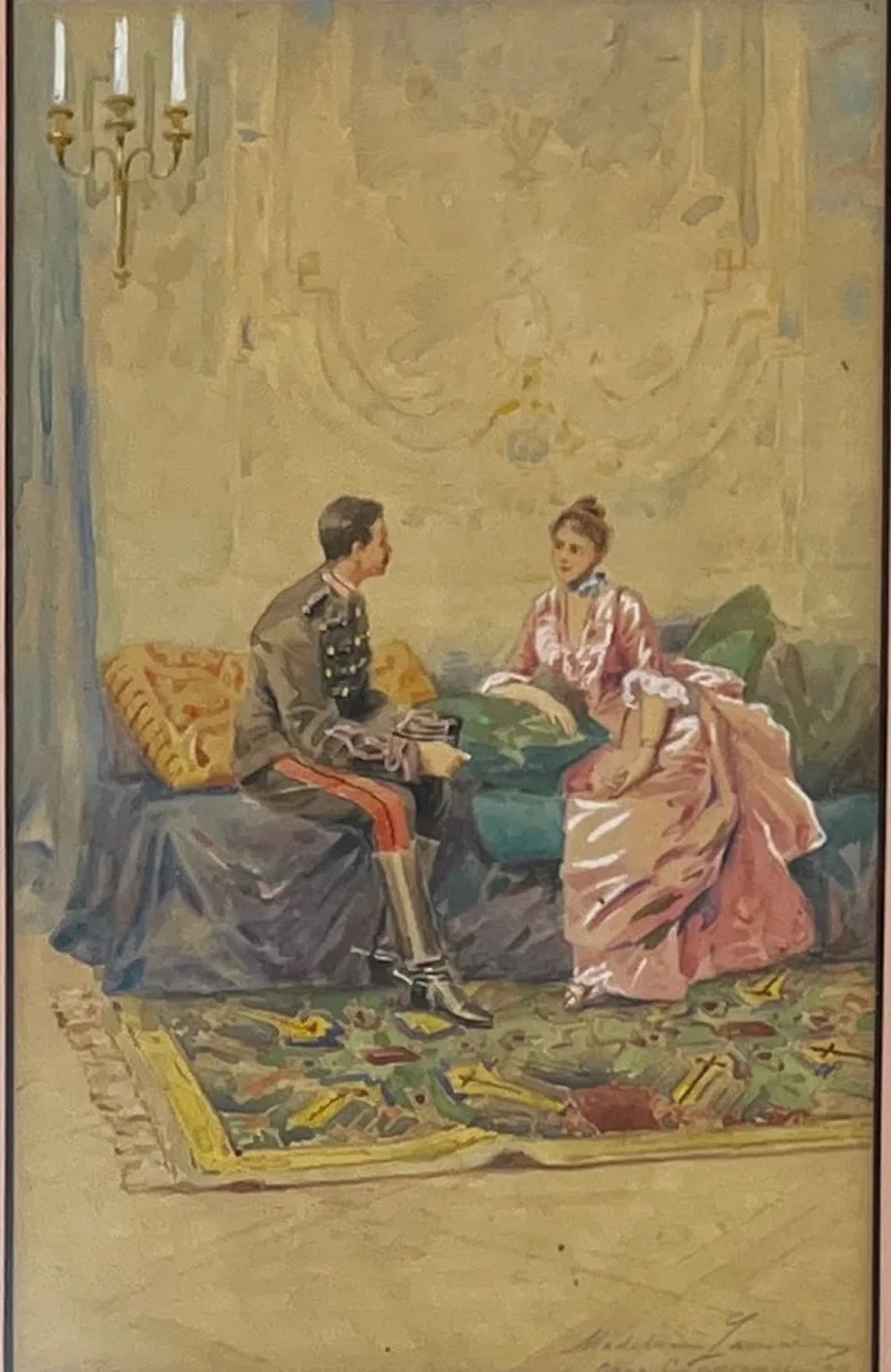 Charles George Copeland (1858 - 1945) American: Charles George Copeland (1858 - 1945) Watercolor on paper Signed Lower Right, Measures (8 x 6 inches) w/frame (15 x 13.5 inches)