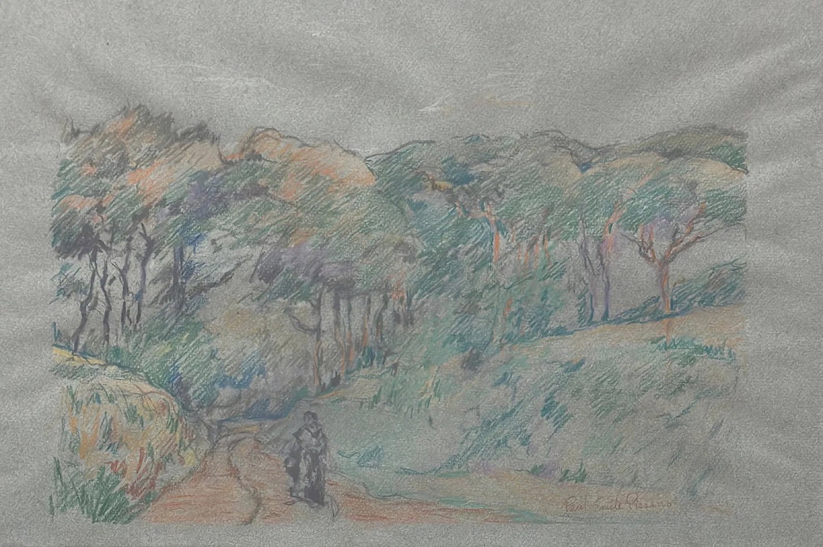 Paul Emile Pissarro (1884 - 1972) France ( Attributed): Paul Emile Pissarro (1884 - 1972) Graphite on paper, signed lower right, measures 12.5 x 18 and 20 x 26 inches w/frame. Paul-Emile Pissarro was born in Eragny, France in 1884. Paulemile - which is