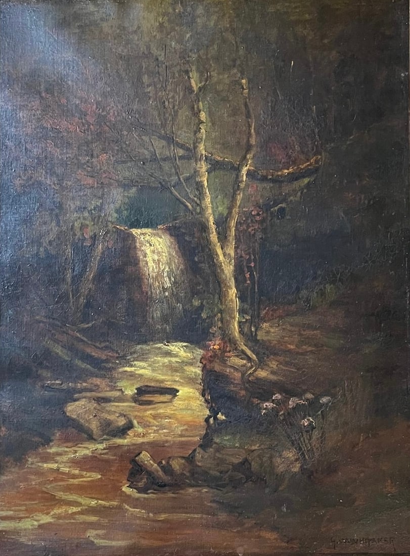 George William Whitaker(1840 - 1916) American â€œ Lawtons Valley”: George William Whitaker(1840 - 1916) American “ Lawtons Valley” Rhode Island , Oil on Canvas , Signed , measures