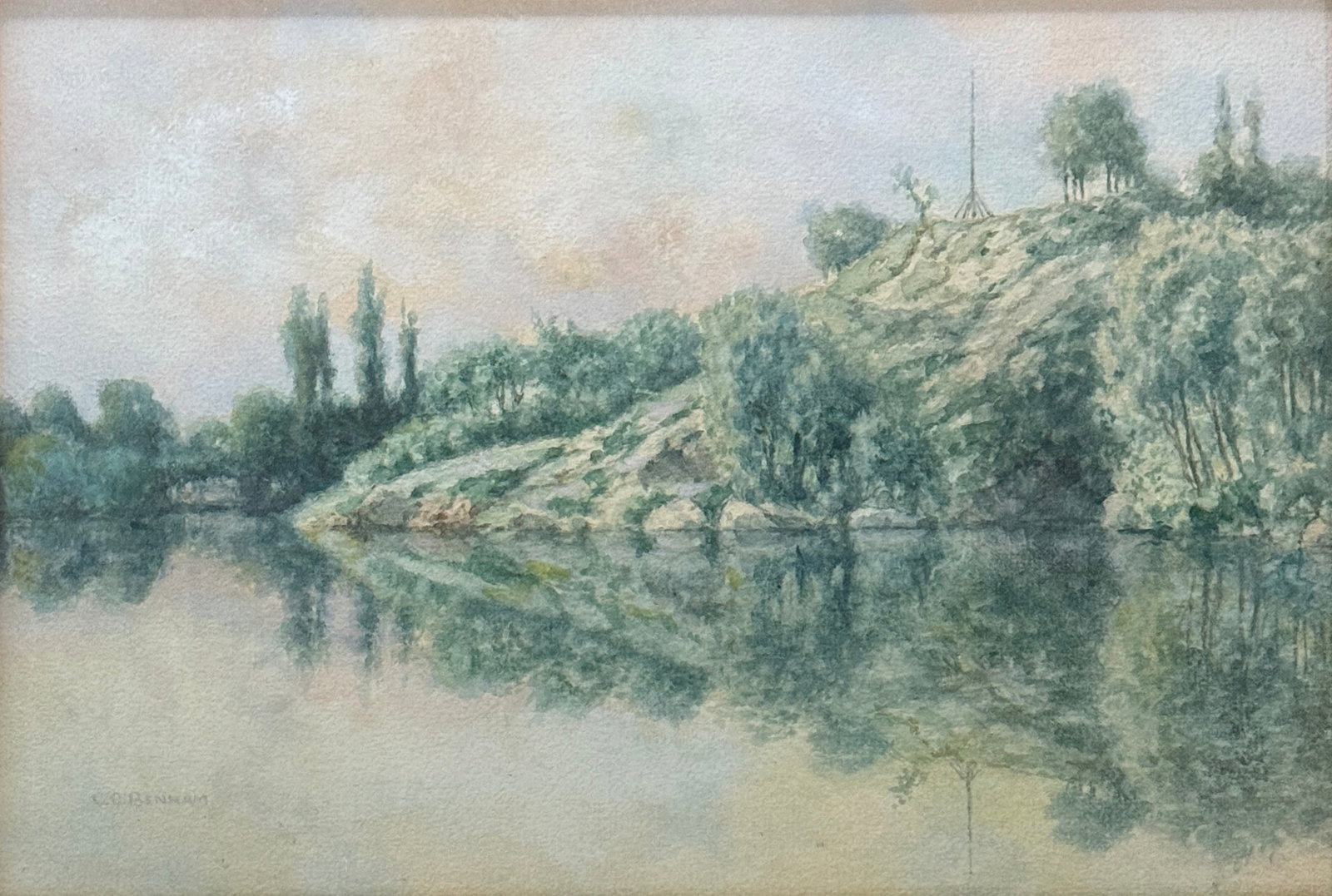 C. C. Benham (20th century) New York: C. C. Benham (20th century) New York Watercolor on paper, signed lower left, measures 9 x 12 and 16 x 20 overall size. He was active/lived in New York. C C Benham is known for Painting.