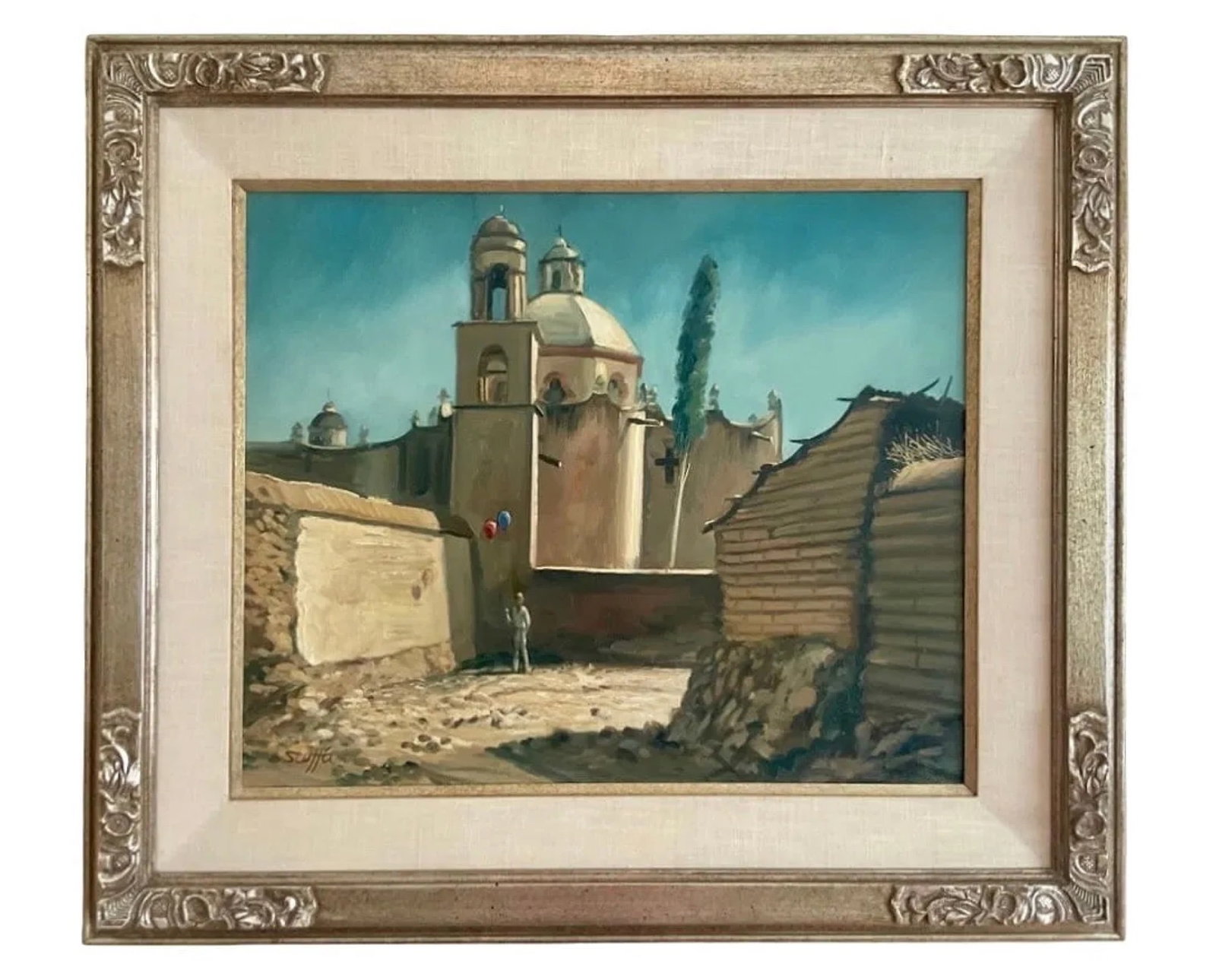 Michael Stoffa (1923-2001) - Historic Mexican Church Scene - 2