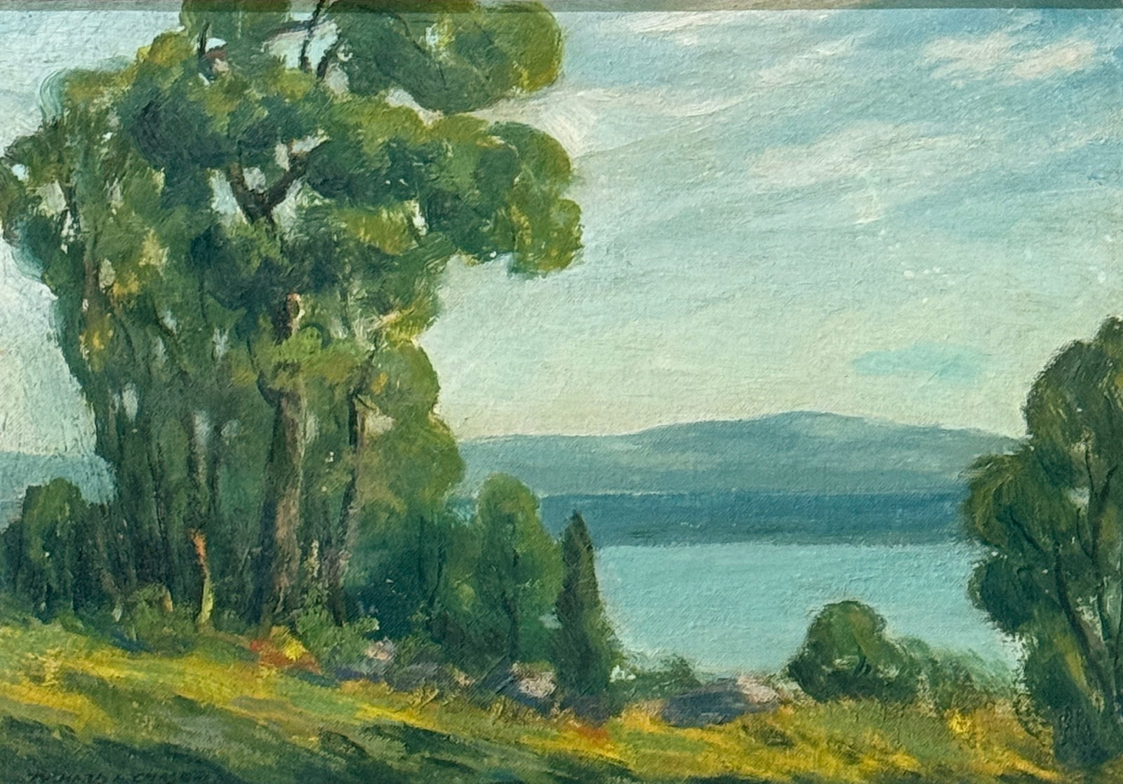 Richard Andrew Chase (1891 - 1985) American: Richard Andrew Chase (1891 - 1985) Oil on board, signed lower left, measures 10 x 14 and 12.5 x 16.5 x 2 inches w/frame. Born April 19, 1891, Columbus, Kansas.Studied at the Art Institute under Karl