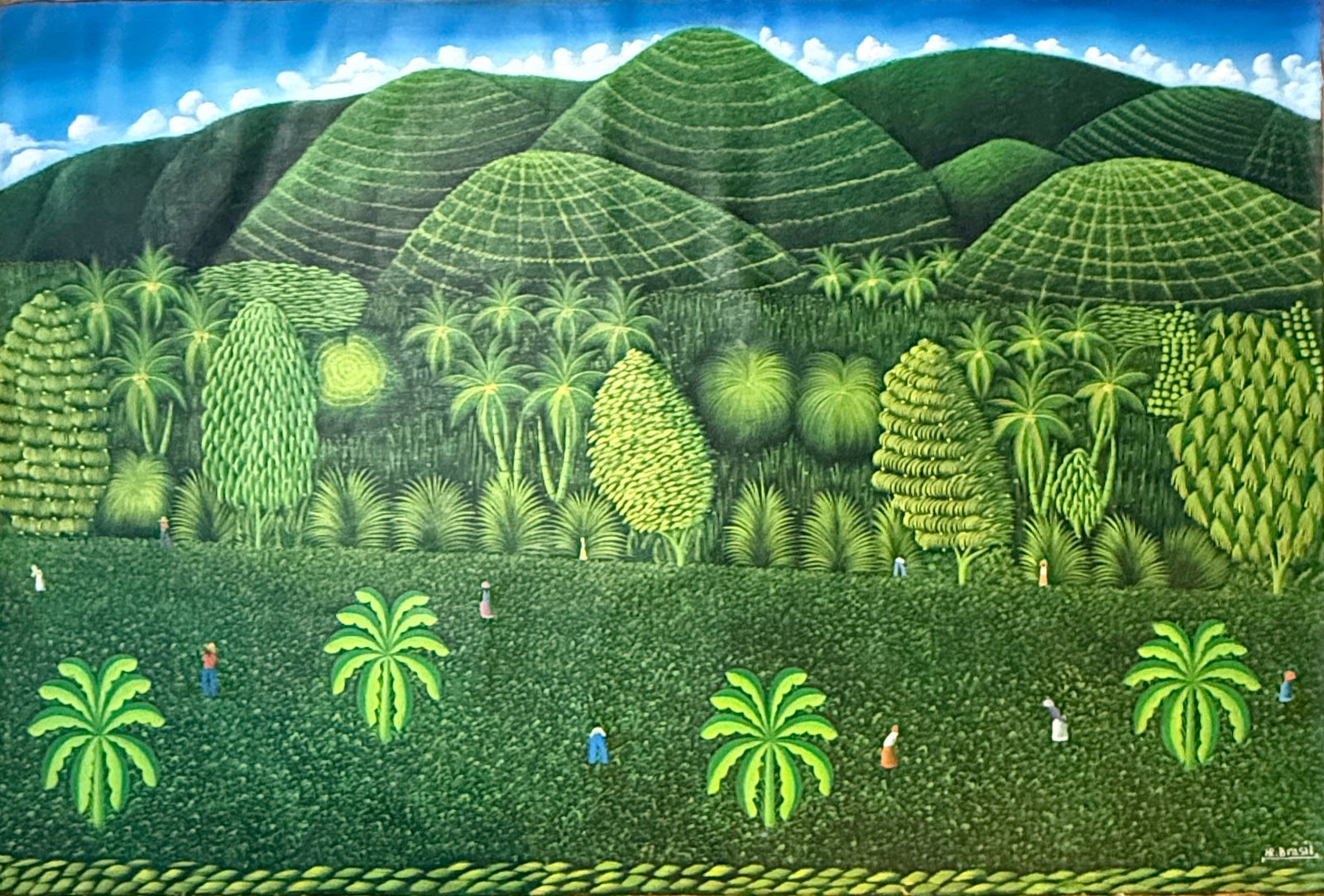 Henri Robert Bresil (1952 - 1999) Large Oil On Canvas 40 X 60 Inches: Henri Robert Bresil (1952 - 1999) Large Oil On Canvas measuring 40 x 60 inches. Signed by the artist and featuring a contemporary landscape subject, this one-of-a-kind piece is a stunning representati