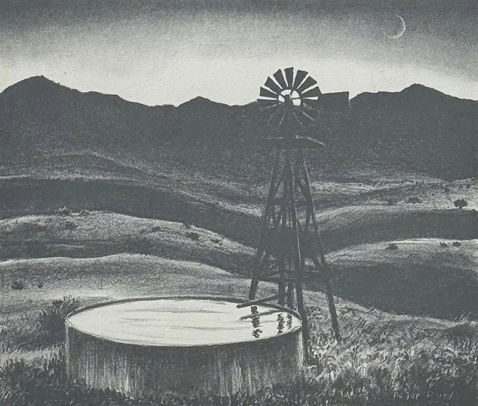 Peter Hurd (1904 - 1984) "The Water Tank" (1 of 3)