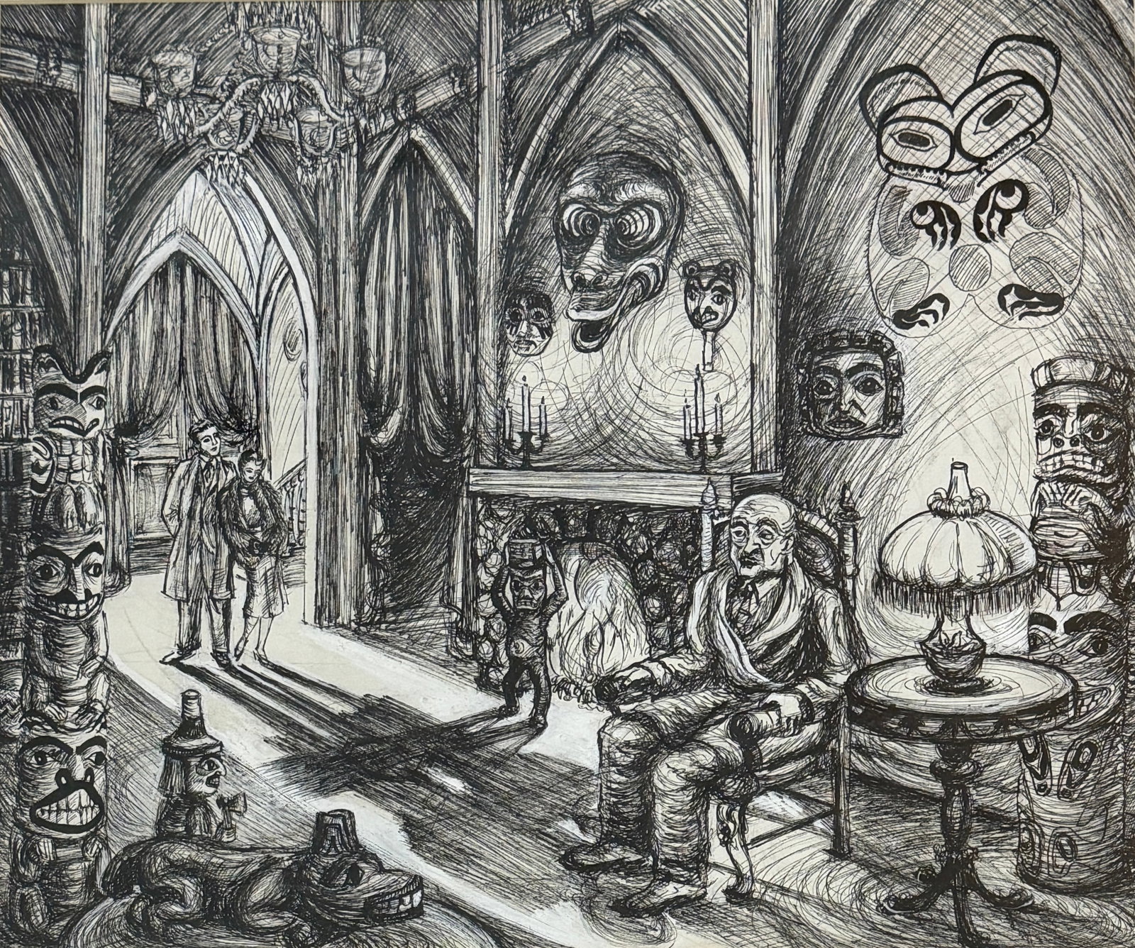 Black-and-white Ink Illustration Unsigned (1 of 2)