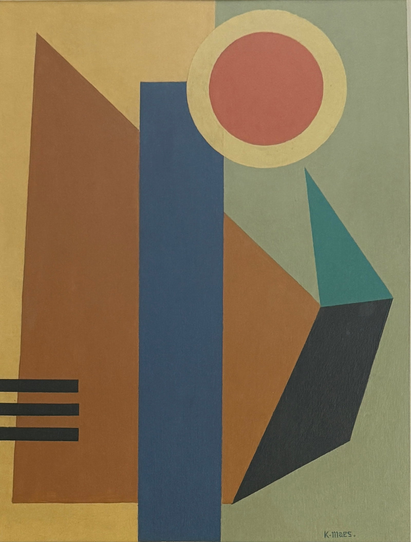 Karel Maes (1900 - 1950) Belgian " Abstract composition " (1 of 3)